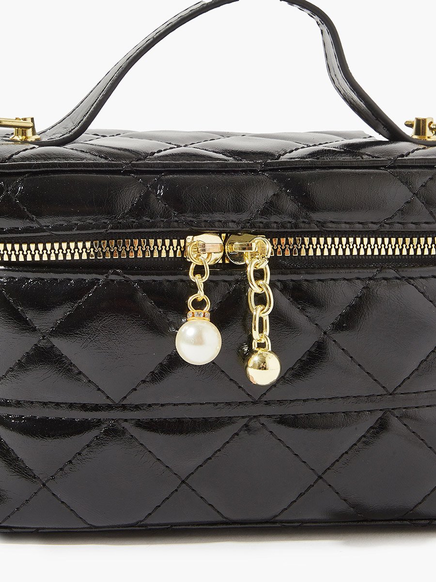 Black Quilted Crossbody Bag