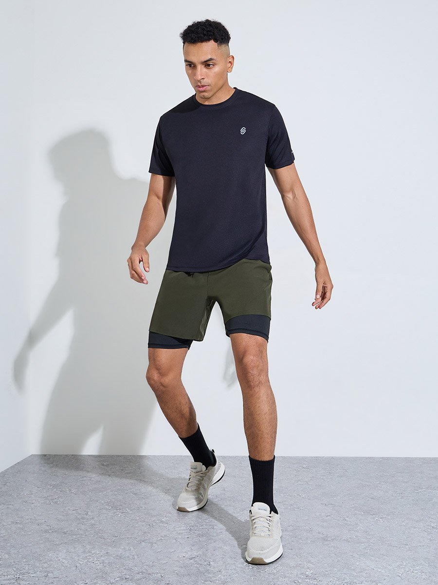 Men Lightweight Active Running T-Shirt with Reflector Print