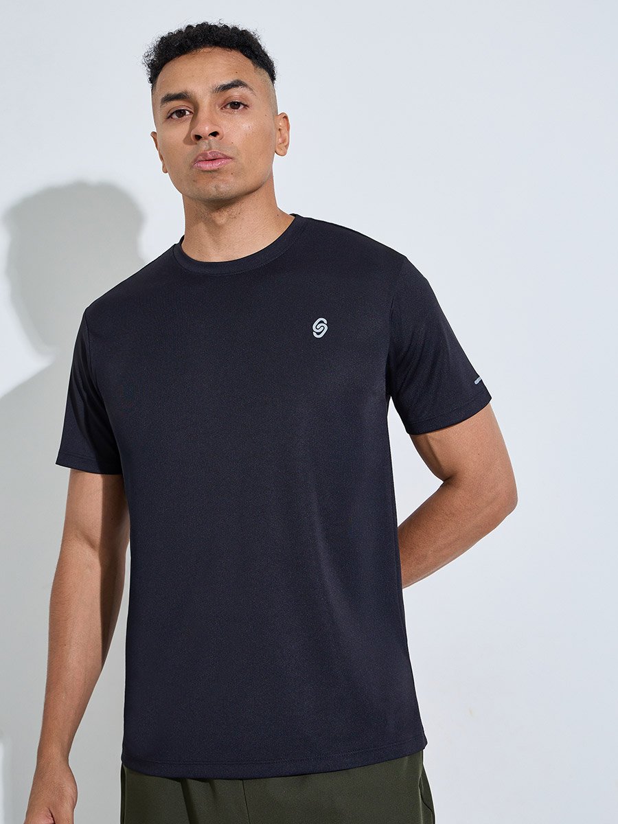 Men Lightweight Active Running T-Shirt with Reflector Print
