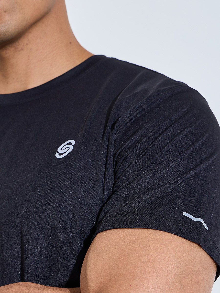 Men Lightweight Active Running T-Shirt with Reflector Print