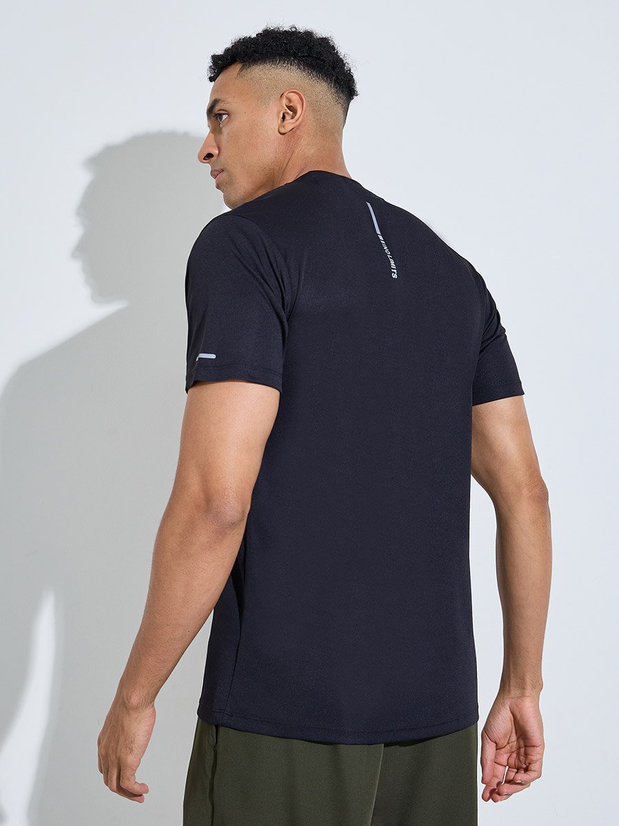 Men Lightweight Active Running T-Shirt with Reflector Print