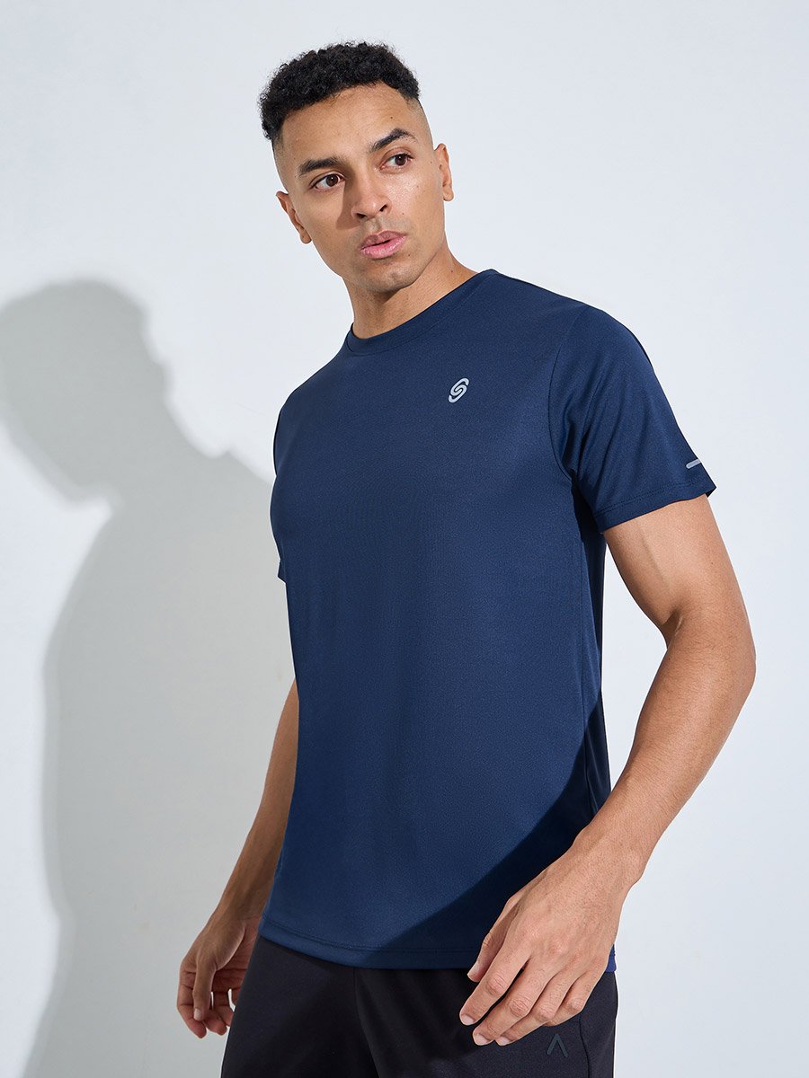 Men Lightweight Active Running T-Shirt with Reflector Print