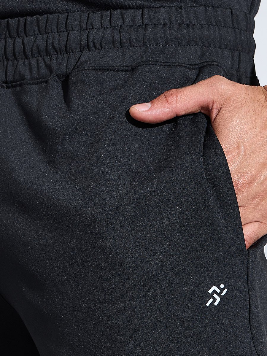 Men Black 4-Way Stretch Active Track Pants