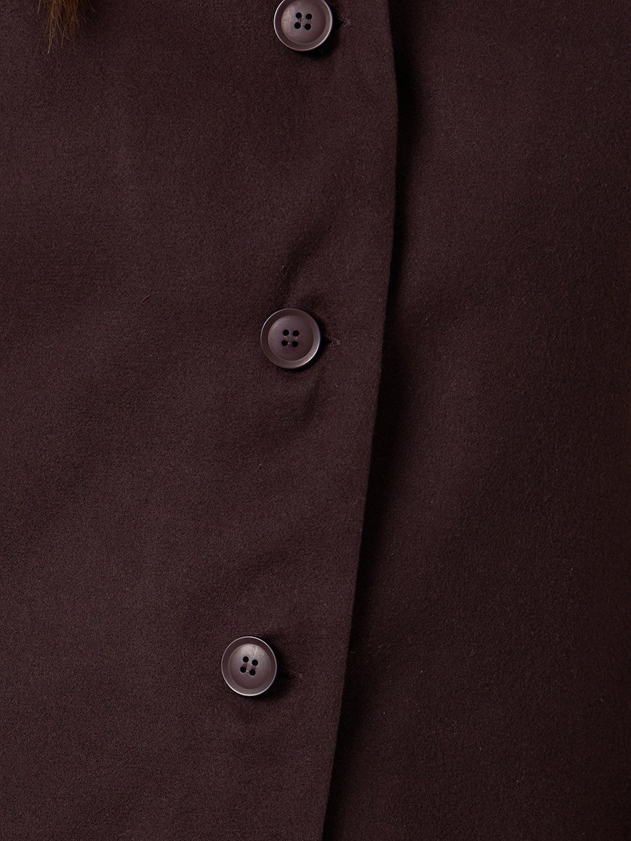 Coffee Brown Relaxed Wool Like Jacket