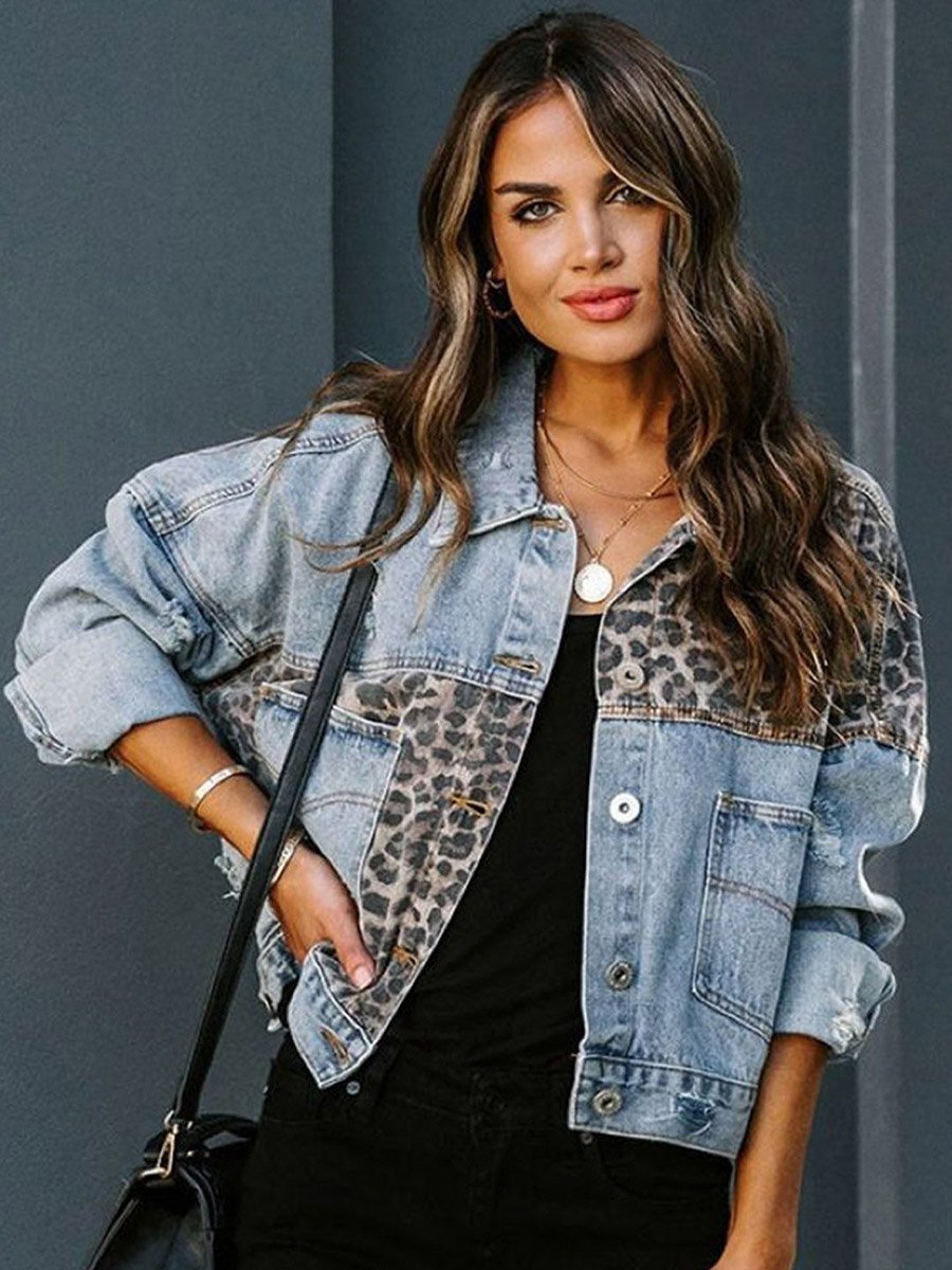 Blue Printed Rayon Jacket