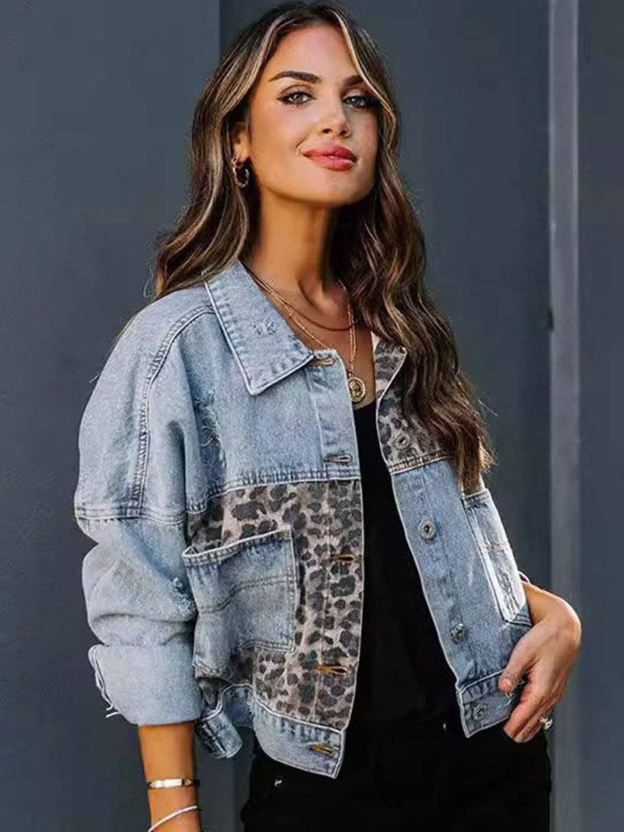 Blue Printed Rayon Jacket