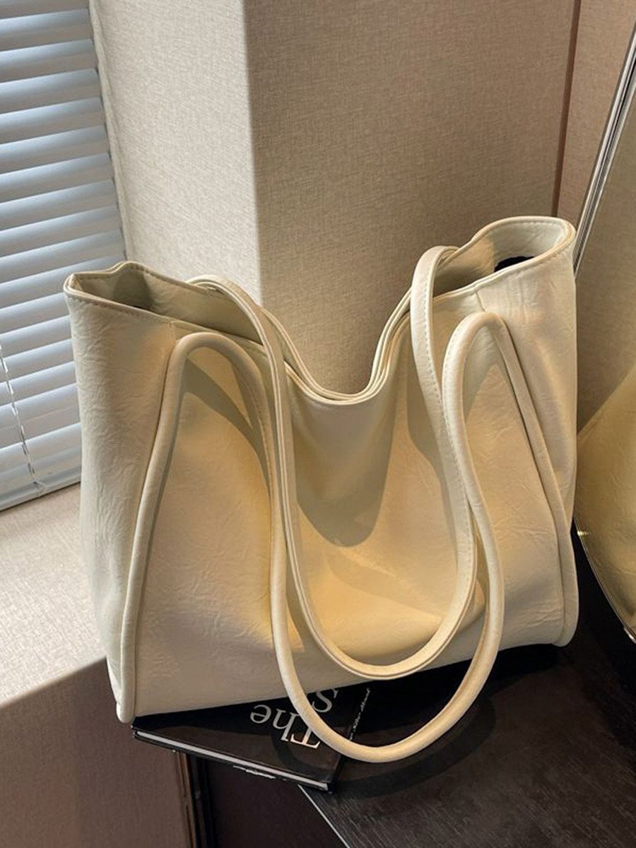 Cream Solid Shoulder Bag