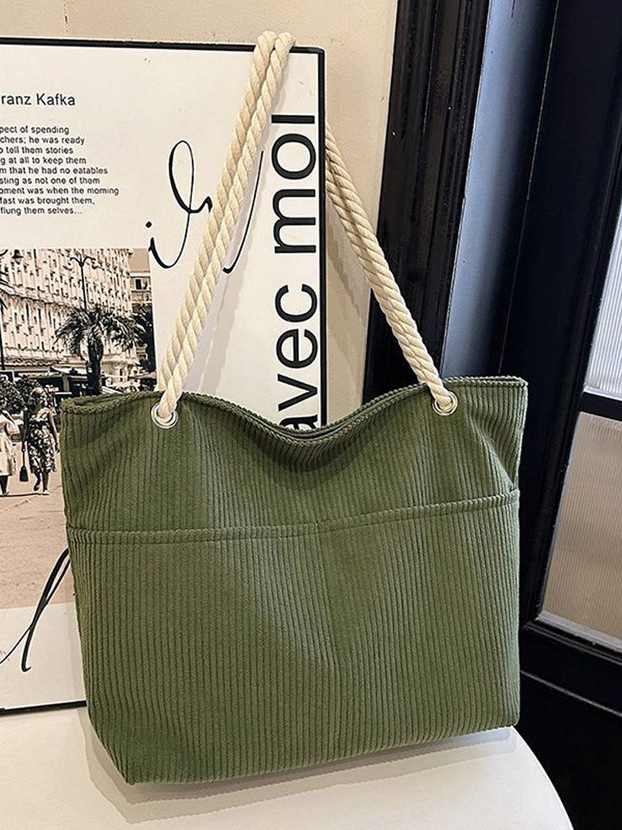 Olive Corduroy Shoulder Bag