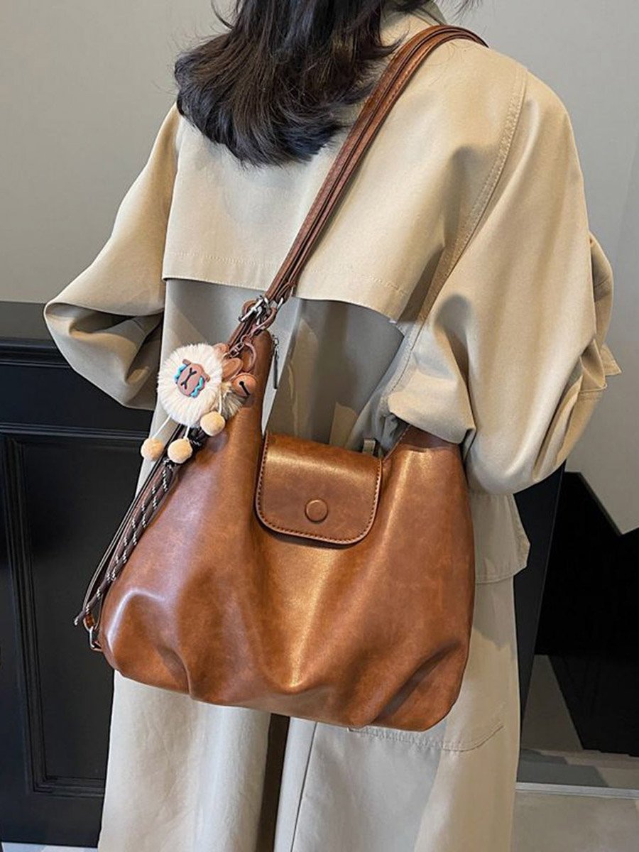 Tan Shoulder Bag with Adjustable Strap