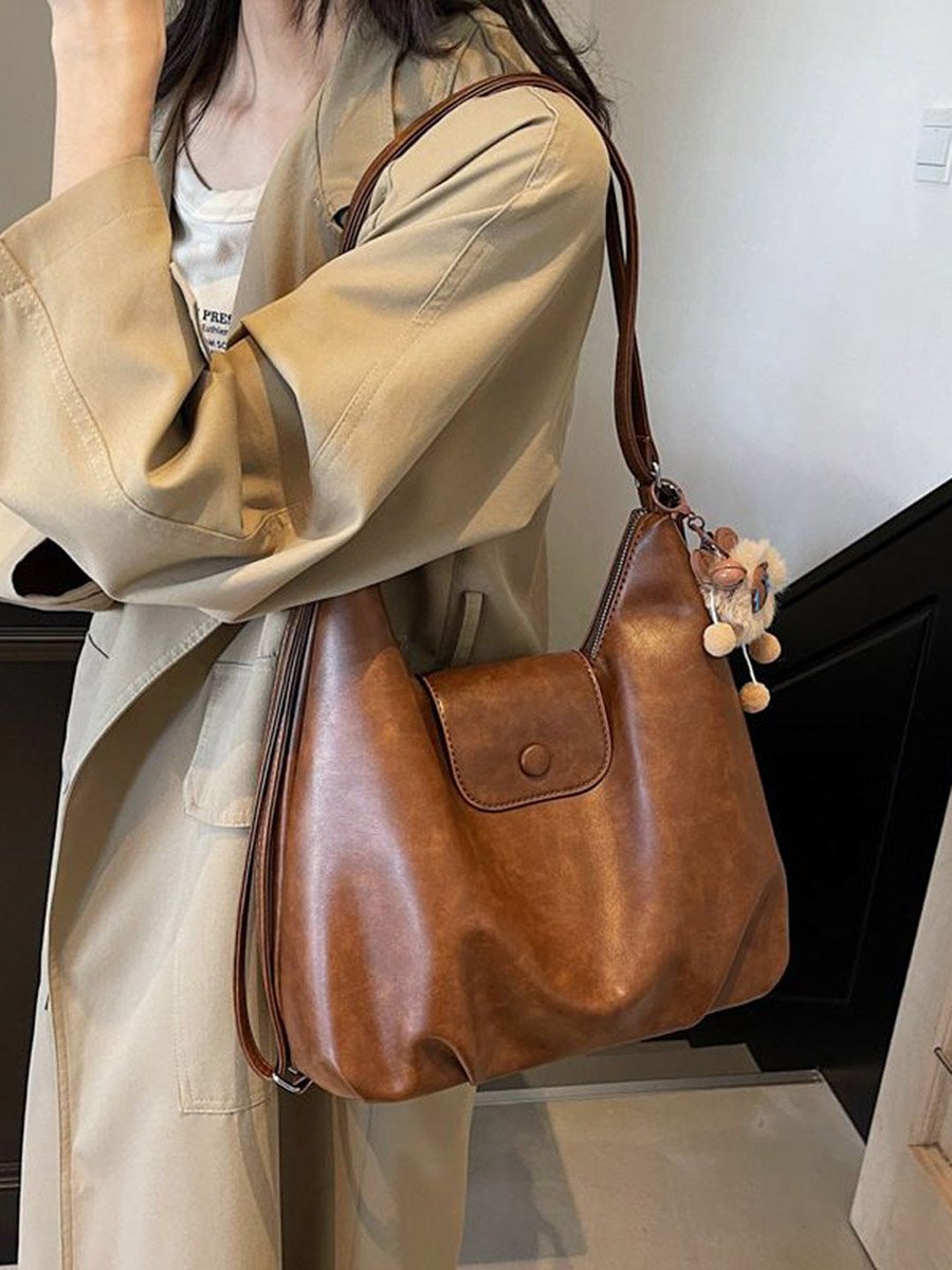 Tan Shoulder Bag with Adjustable Strap