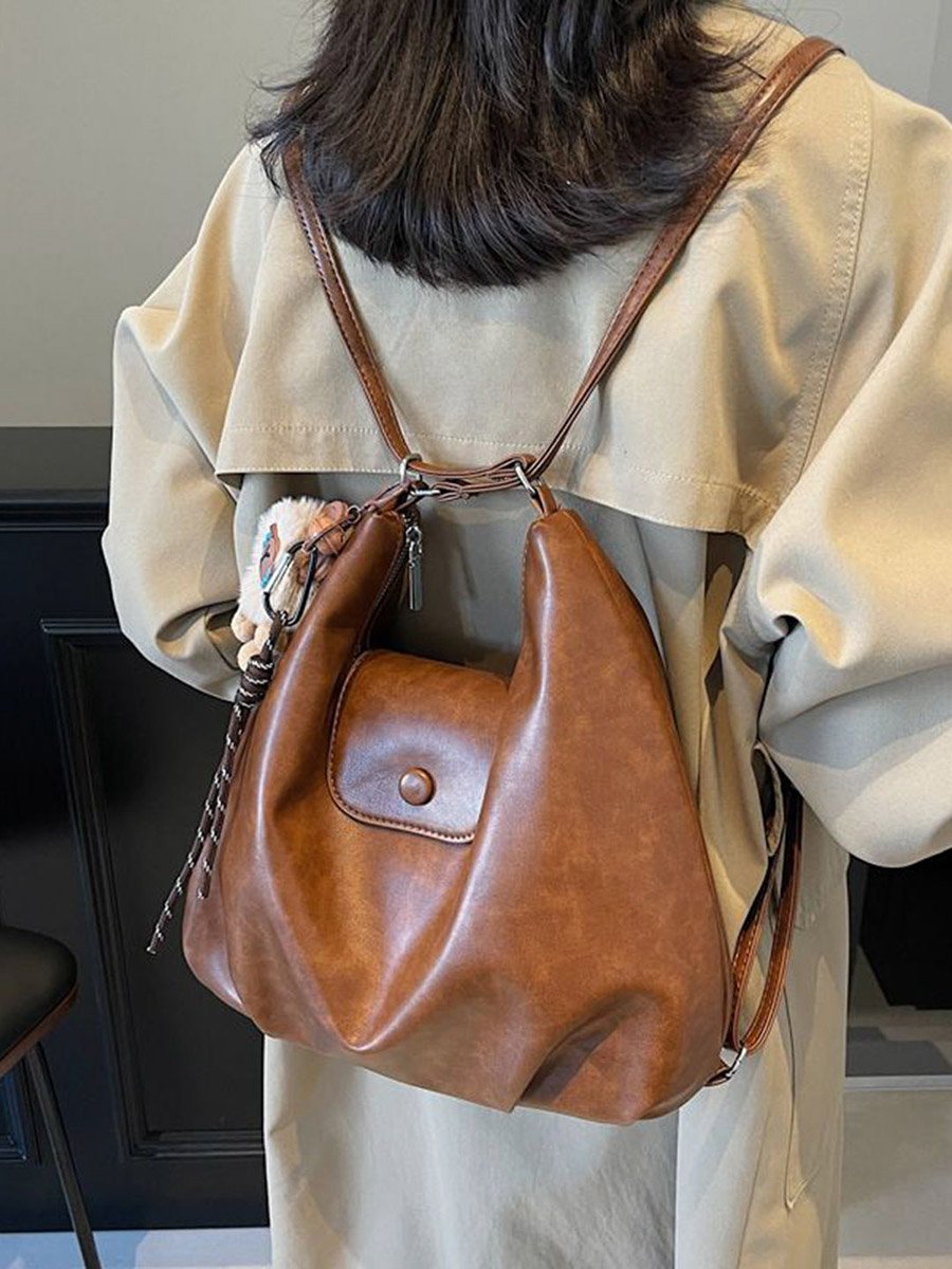 Tan Shoulder Bag with Adjustable Strap