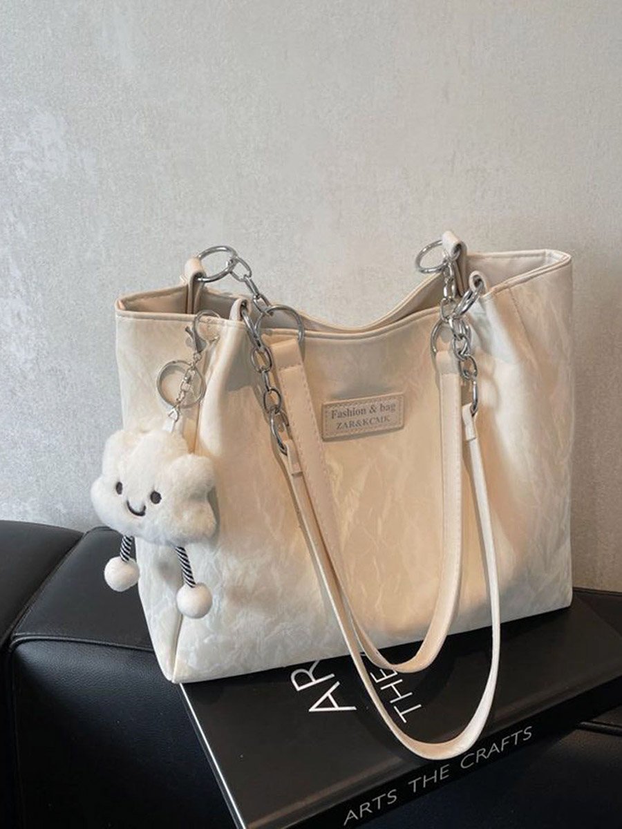 Off White Chain Detail Shoulder Bag
