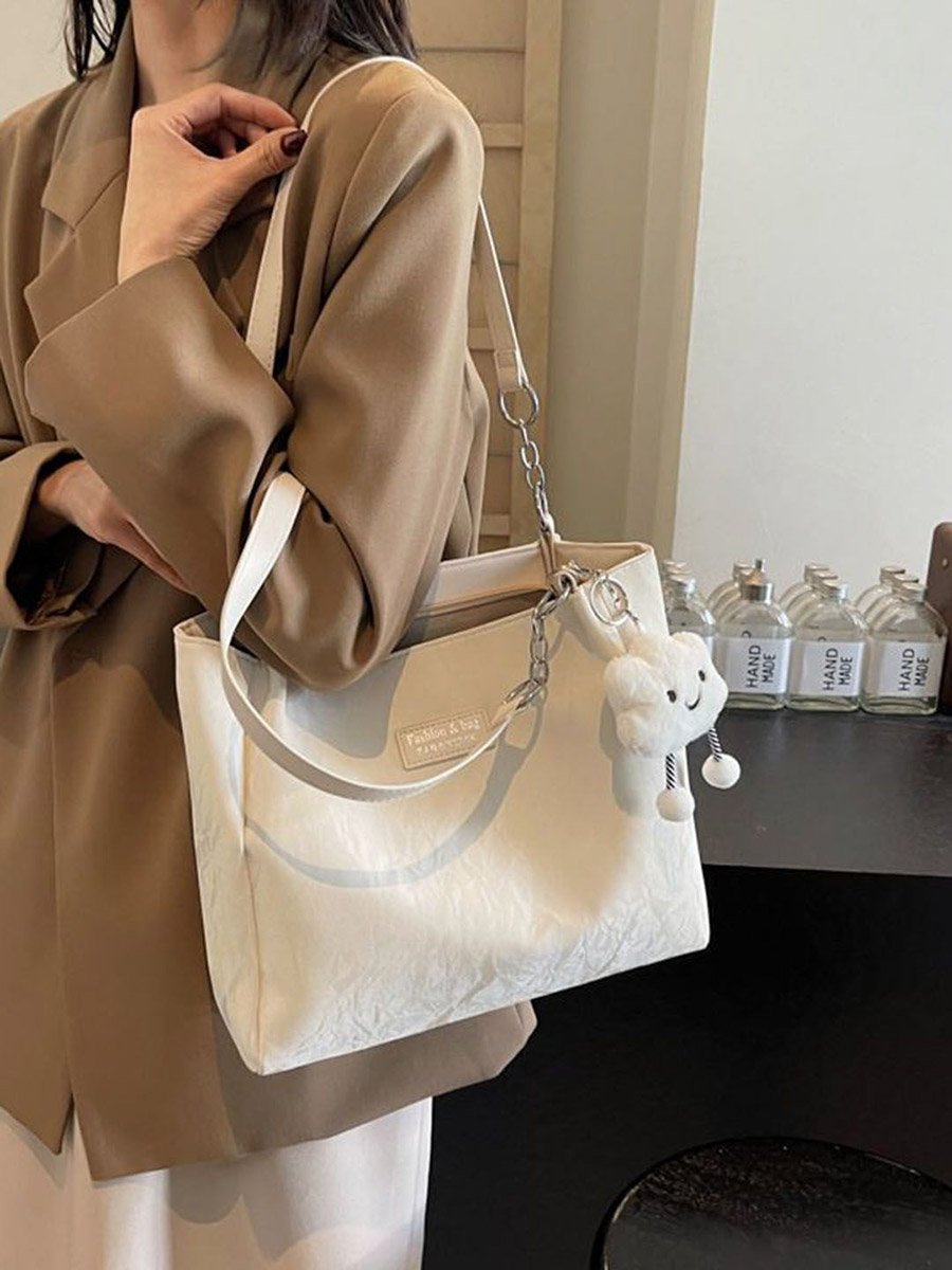 Off White Chain Detail Shoulder Bag