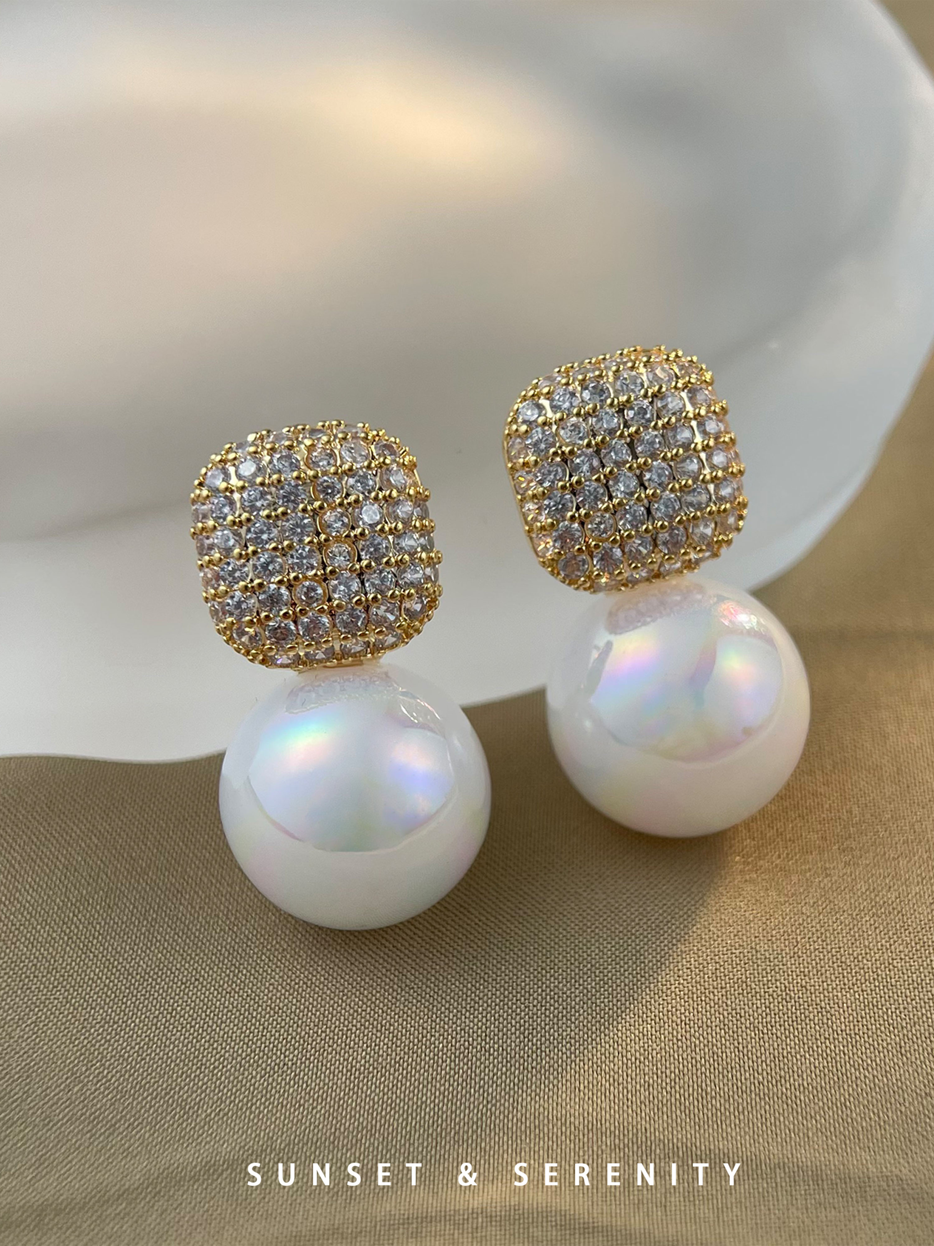 Multi-Color Faux Pearl Drop Earrings