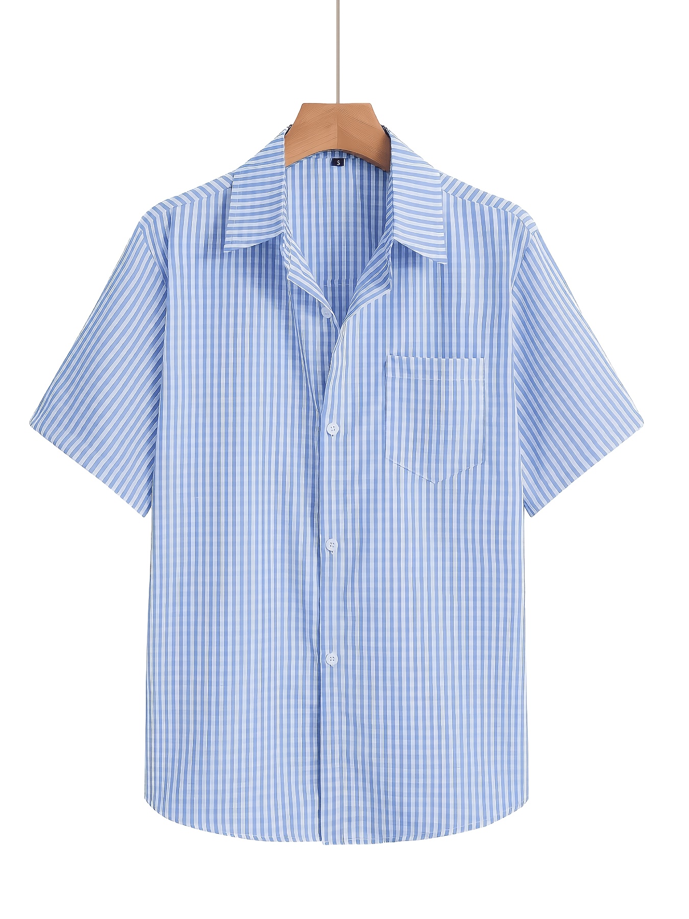 Striped Short Sleeve Button-Up Shirt