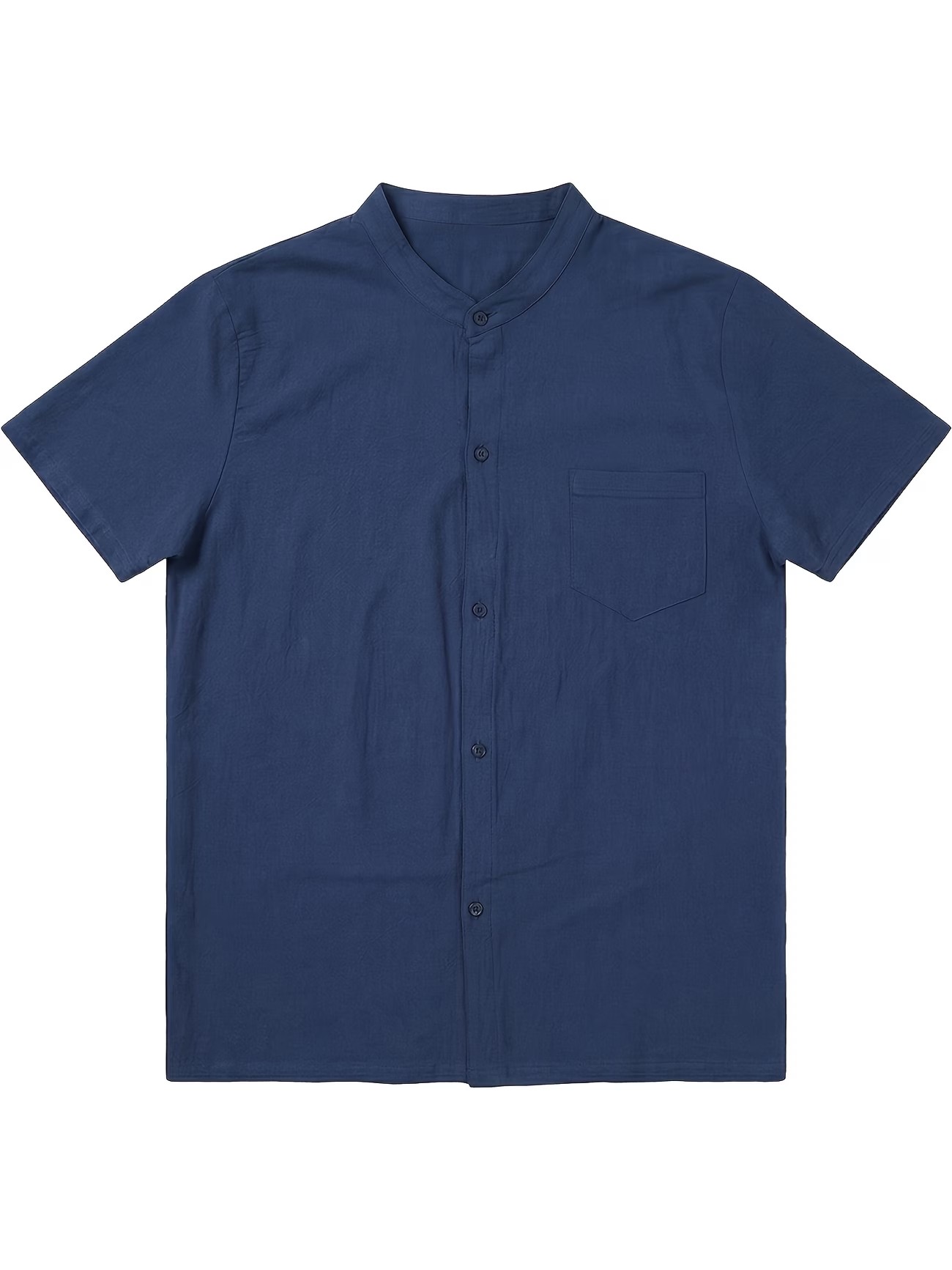 Dark Blue Plain Resort Shirt
