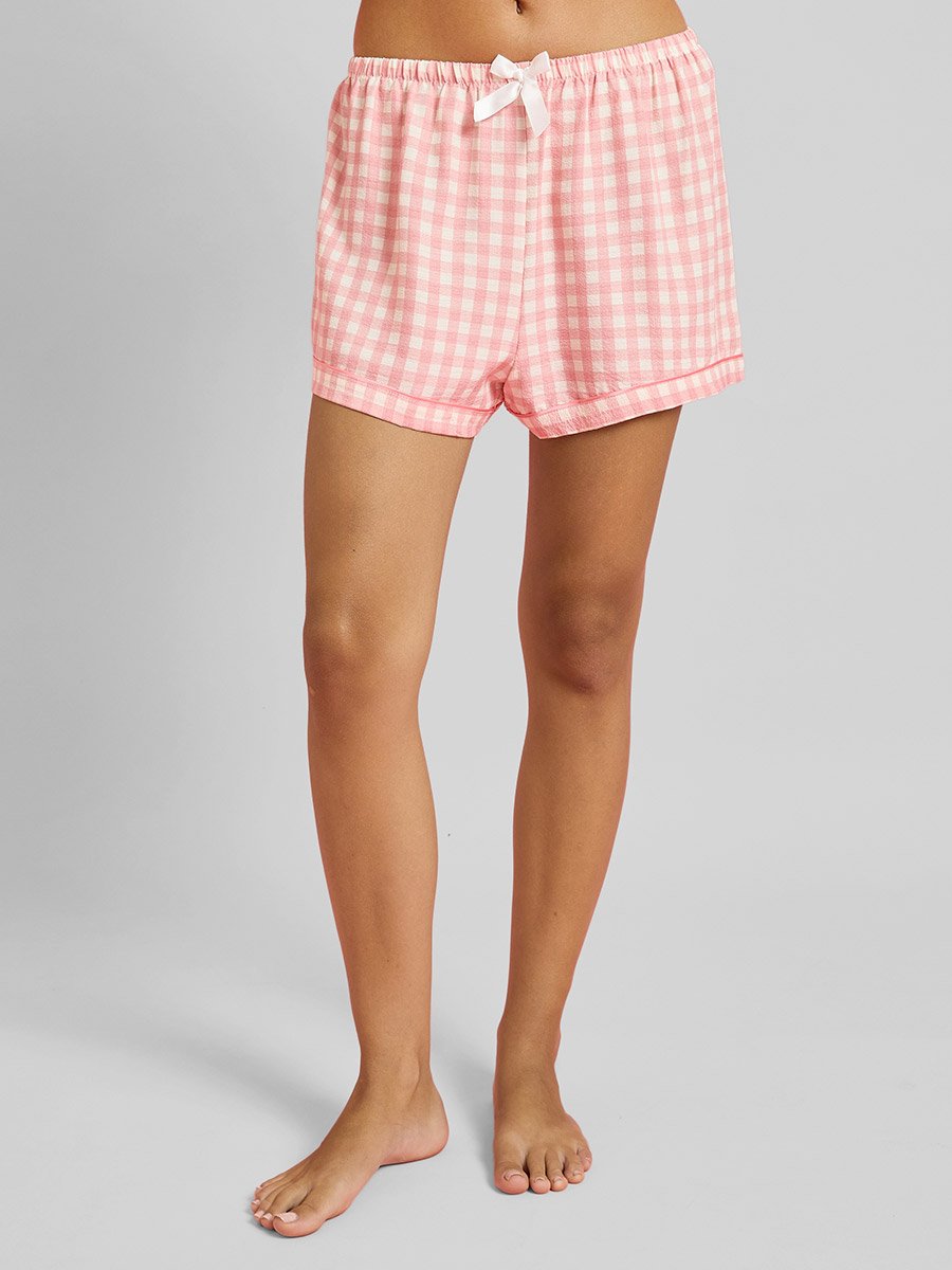 Pack of 3 - Gingham Shirt, Short and Straight Pyjama Set