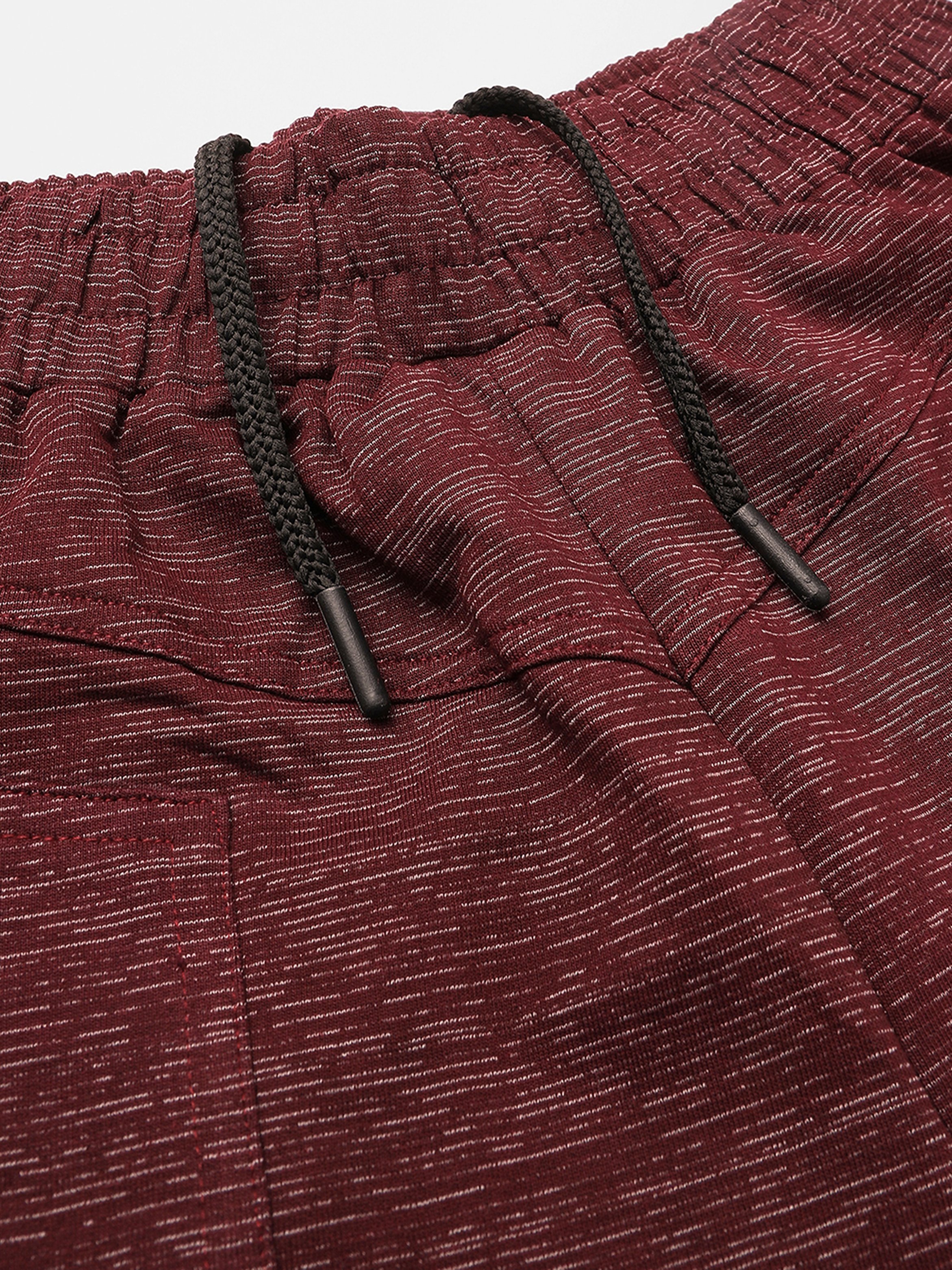 Maroon Melange Cuffed Joggers
