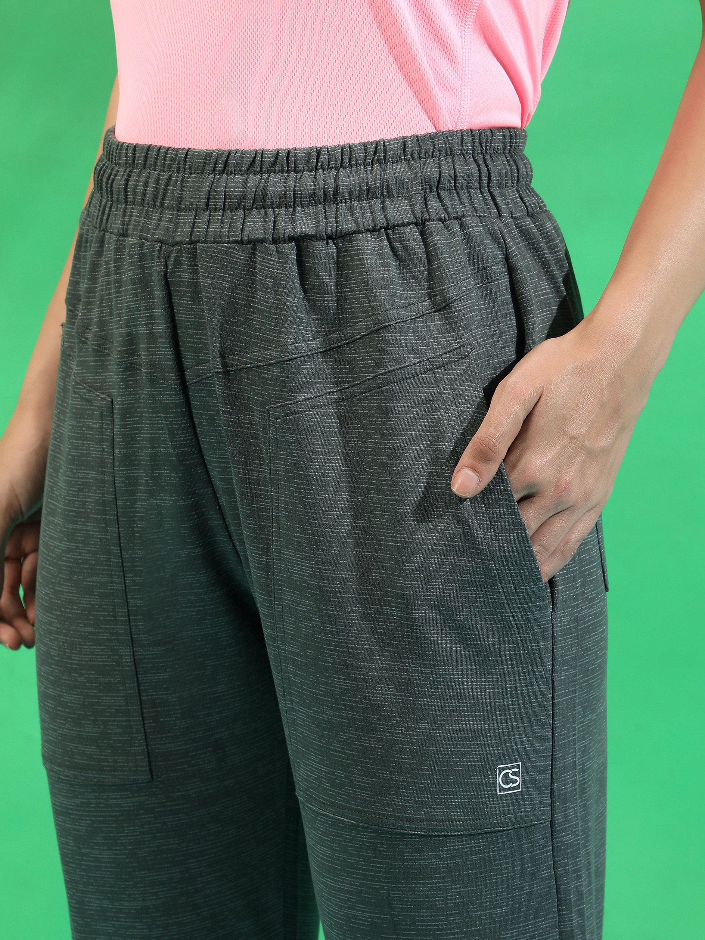Olive Melange Cuffed Joggers