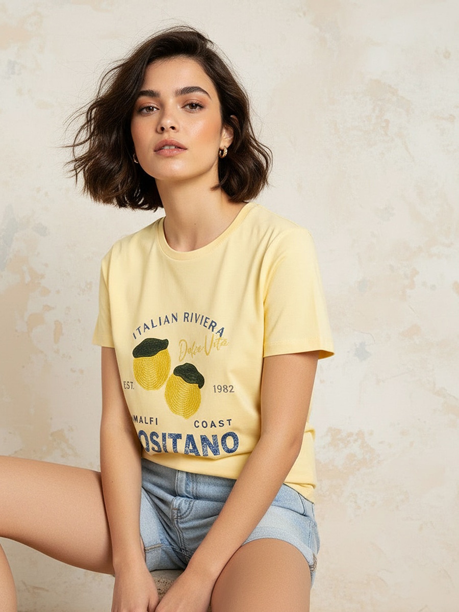 Cotton T-Shirt with Embroidery