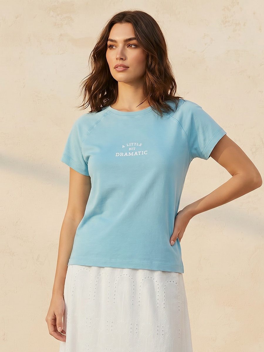 T-Shirt with Slogan Print