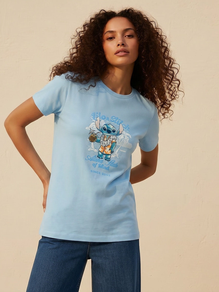 Stitch Regular Fit Cotton T-Shirt