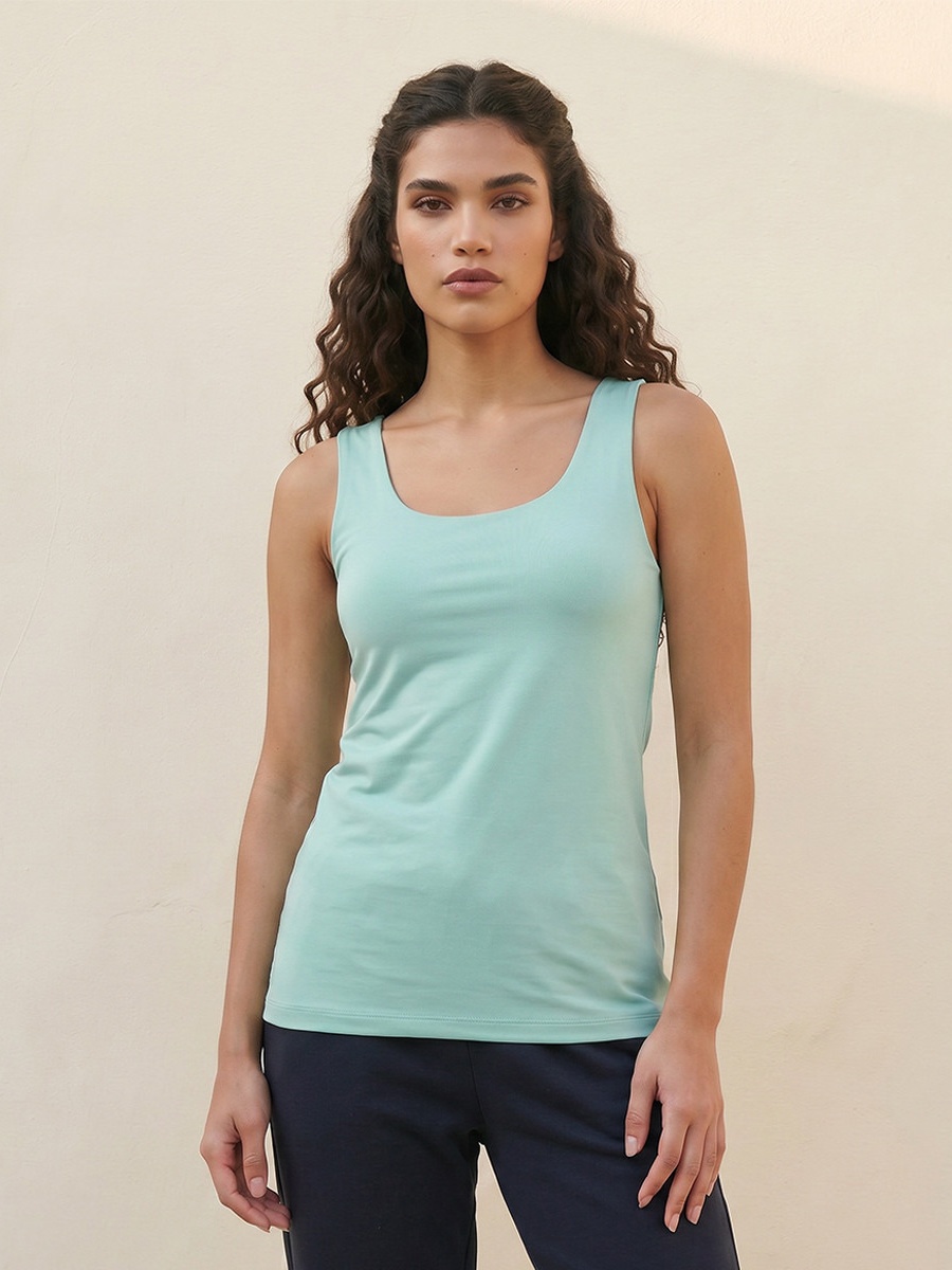 Regular Fit Tank Top with Scoop Neck