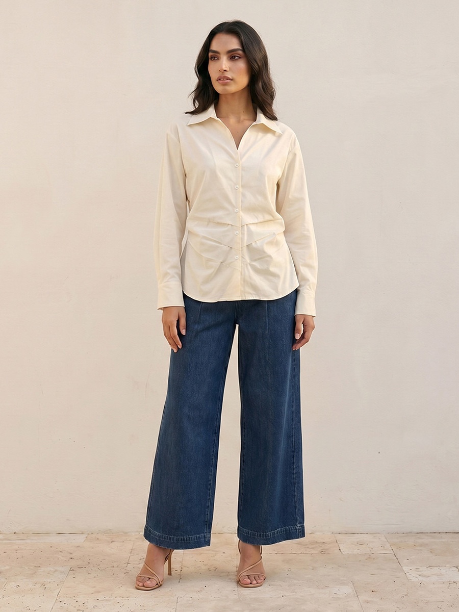 Poplin Shirt with Volume Sleeves