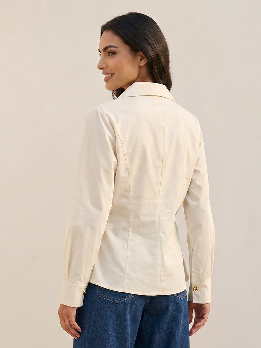 Poplin Shirt with Volume Sleeves