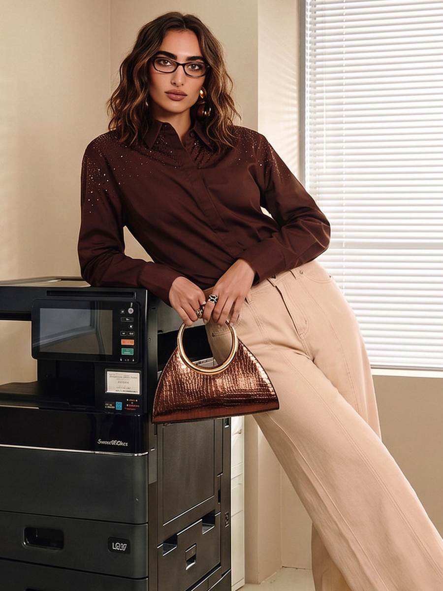 Cotton Shirt with Embellishment
