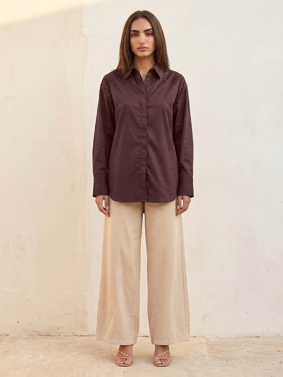Cotton Shirt with Embellishment