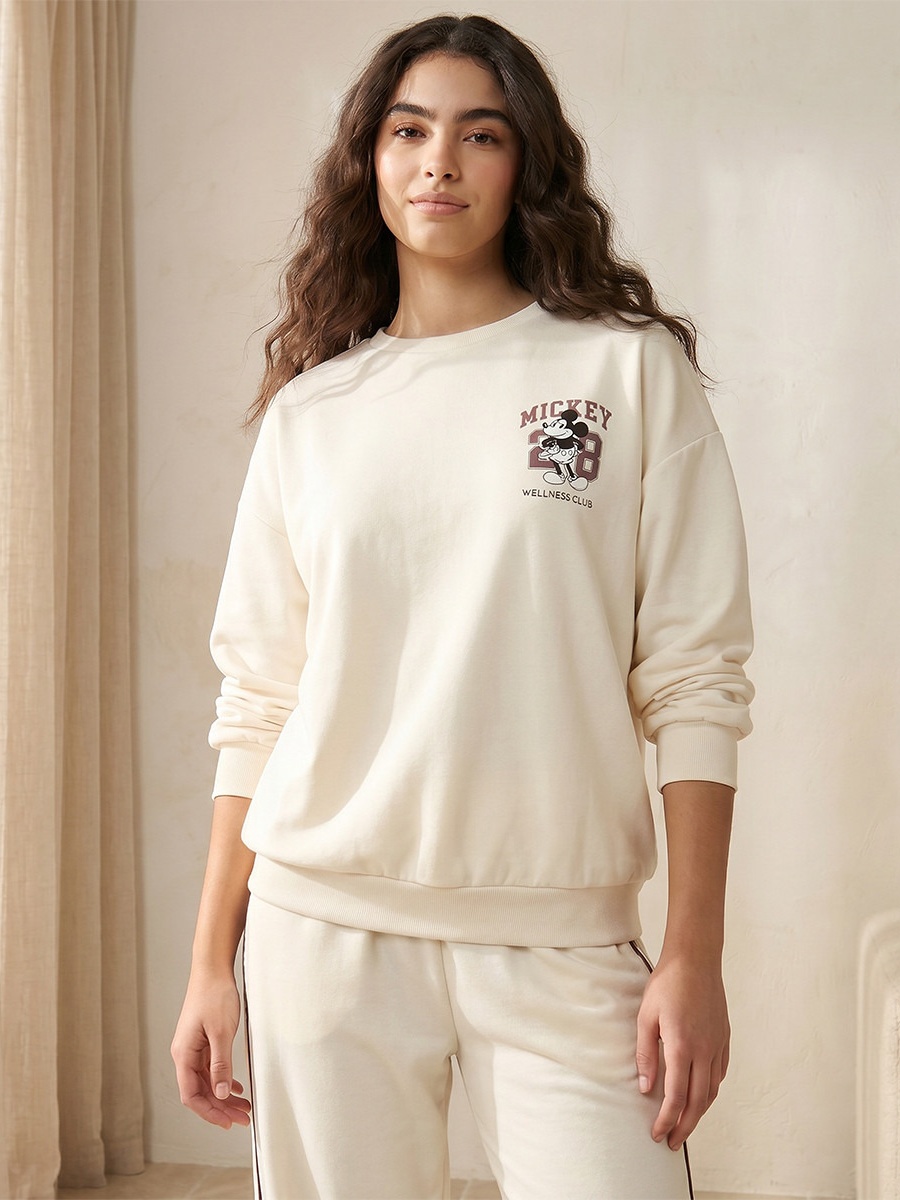Mickey Mouse Print Sweatshirt and Pyjama Set