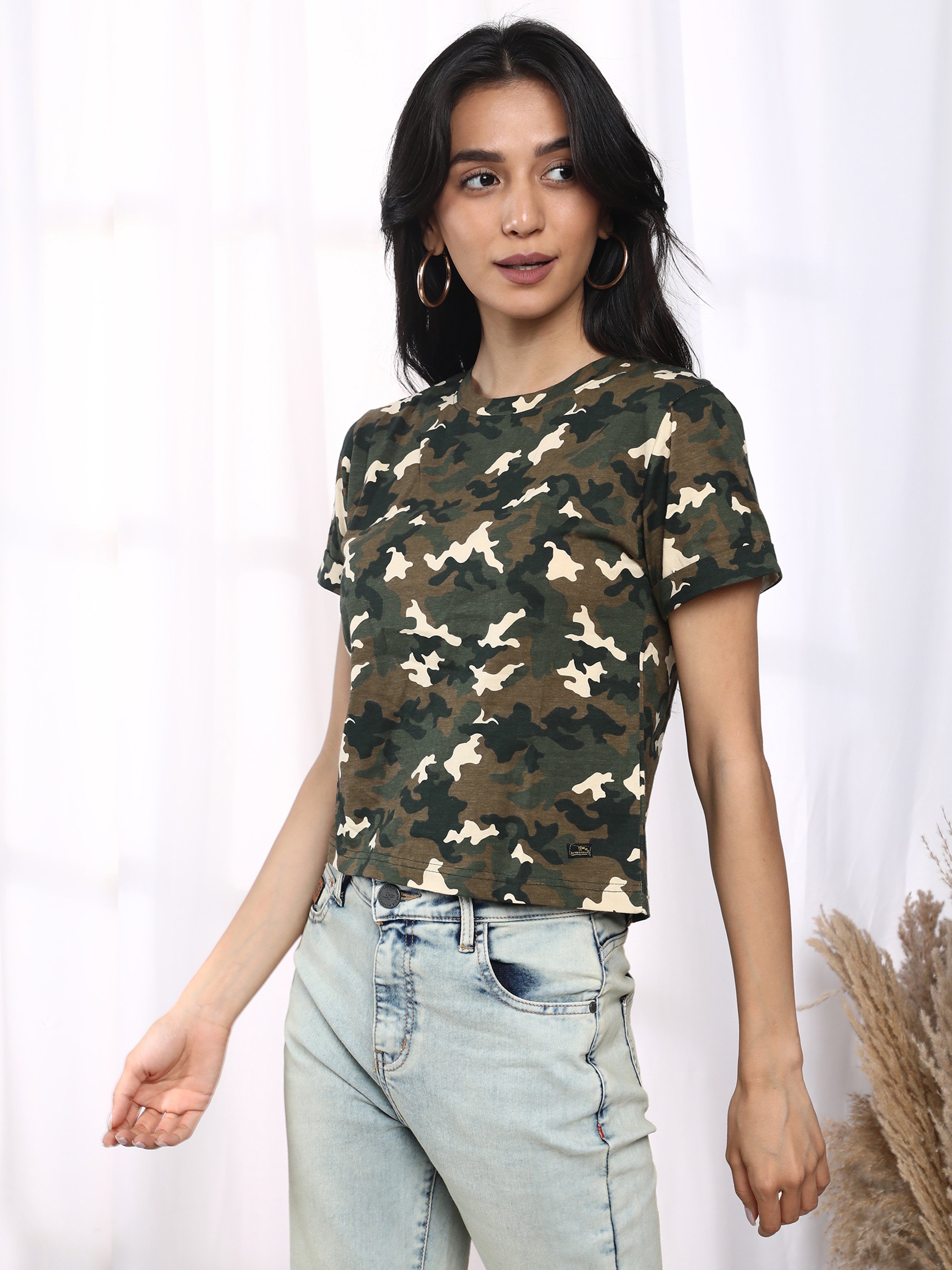 Army Green Camouflage Regular Fit T-Shirt