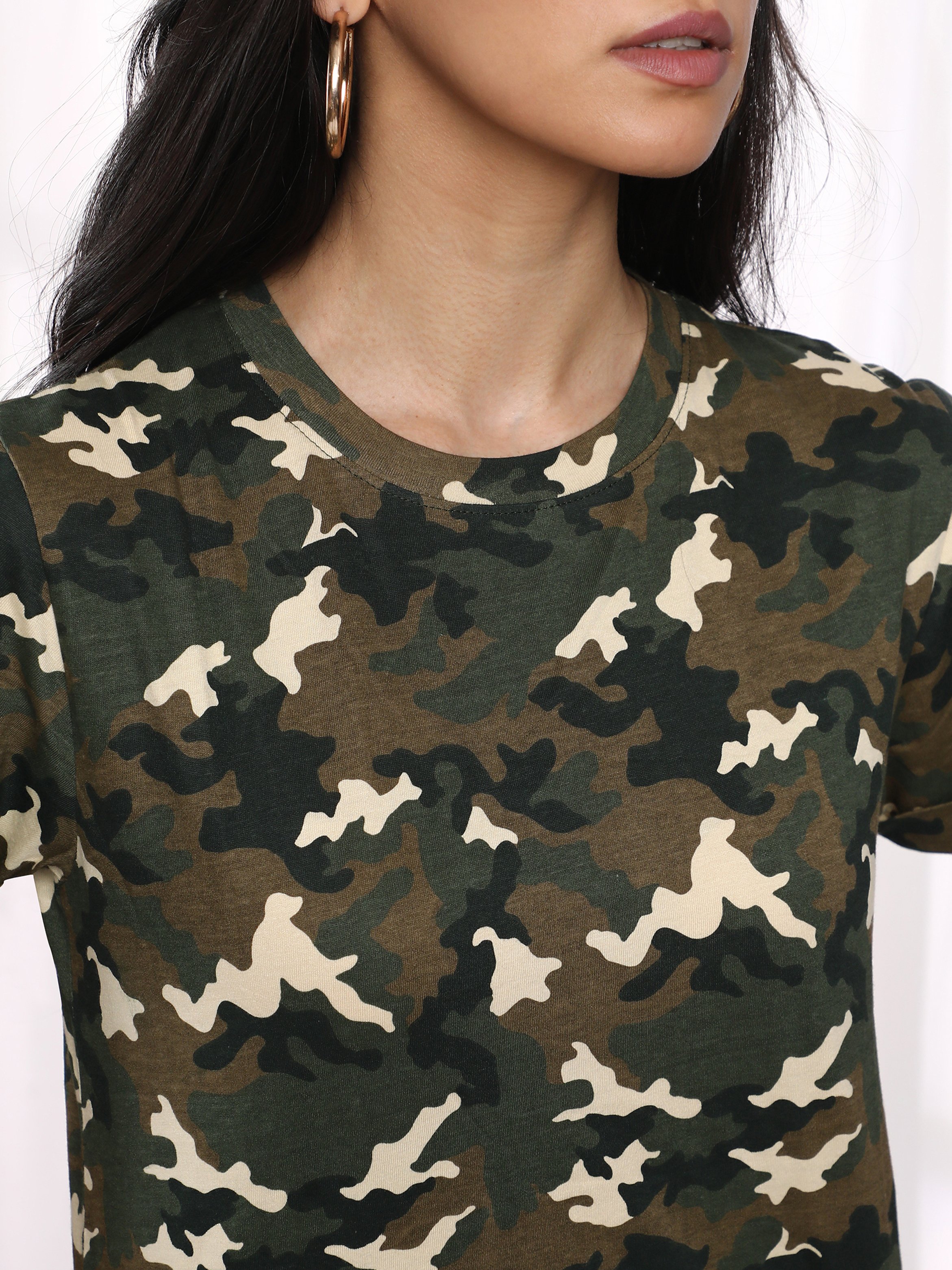 Army Green Camouflage Regular Fit T-Shirt