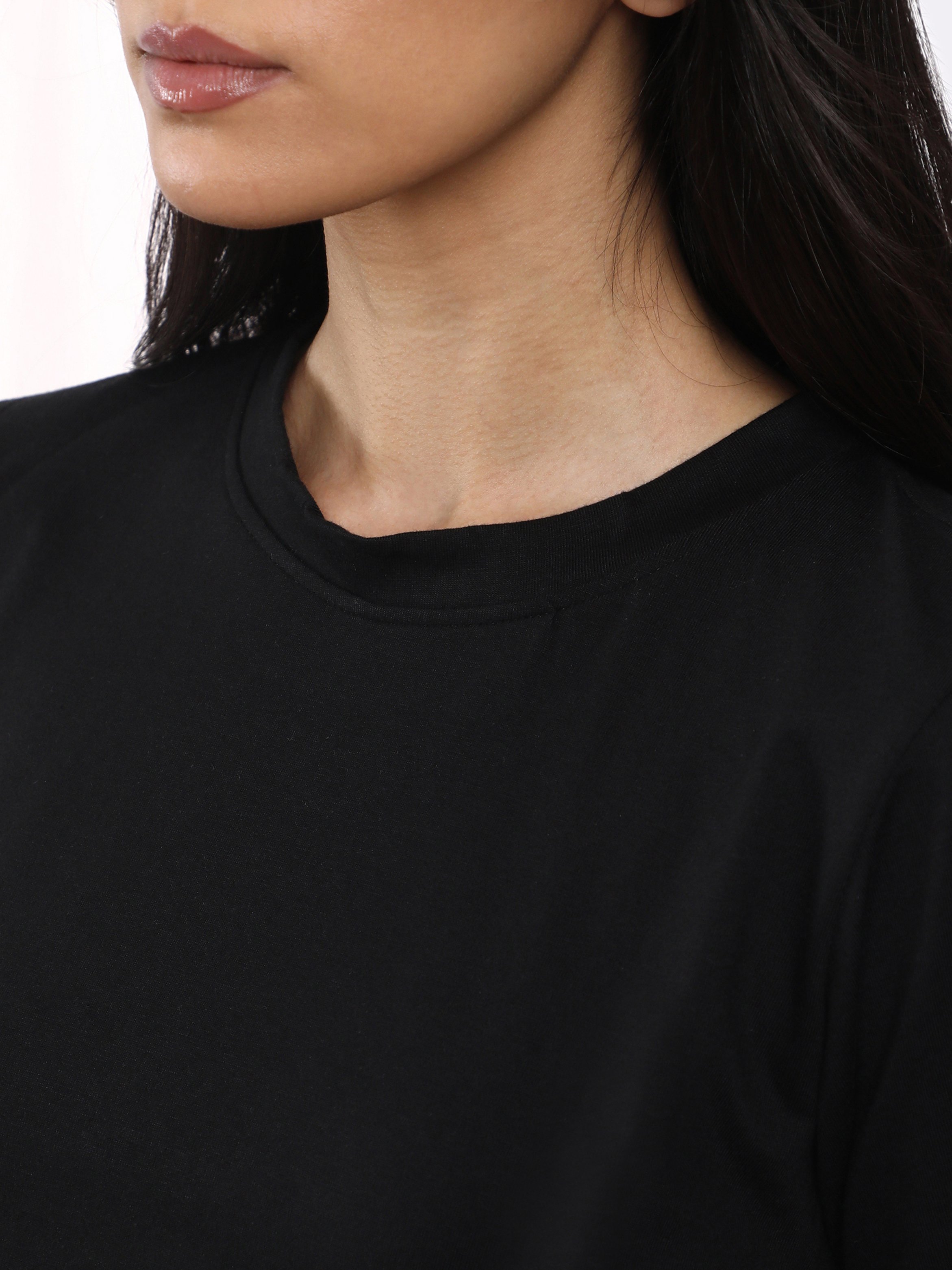 Midnight Black Solid Regular Fit T-Shirt
