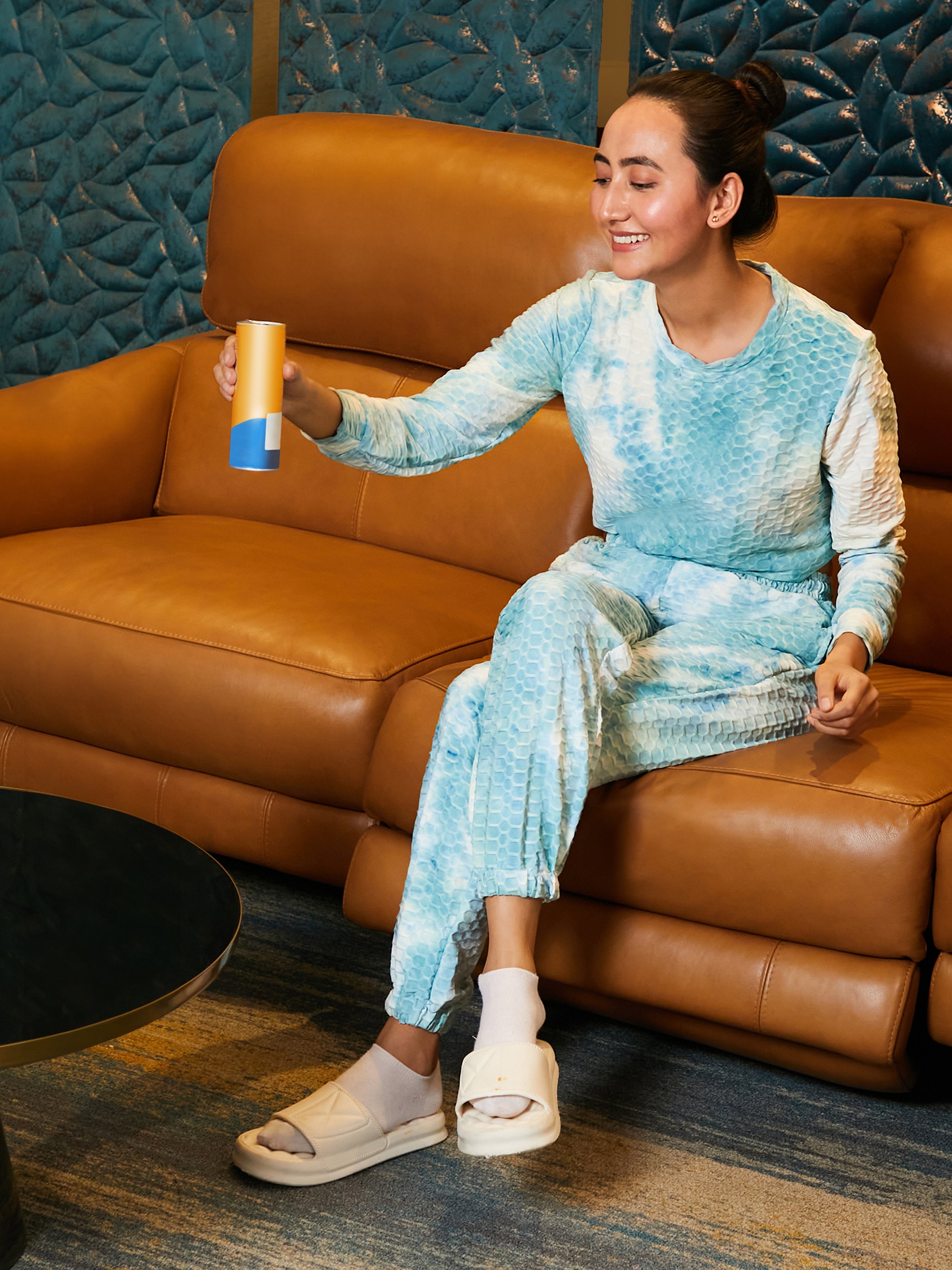 Tie-Dye Print Honeycomb Sweatshirt and Joggers Co-Ord Set