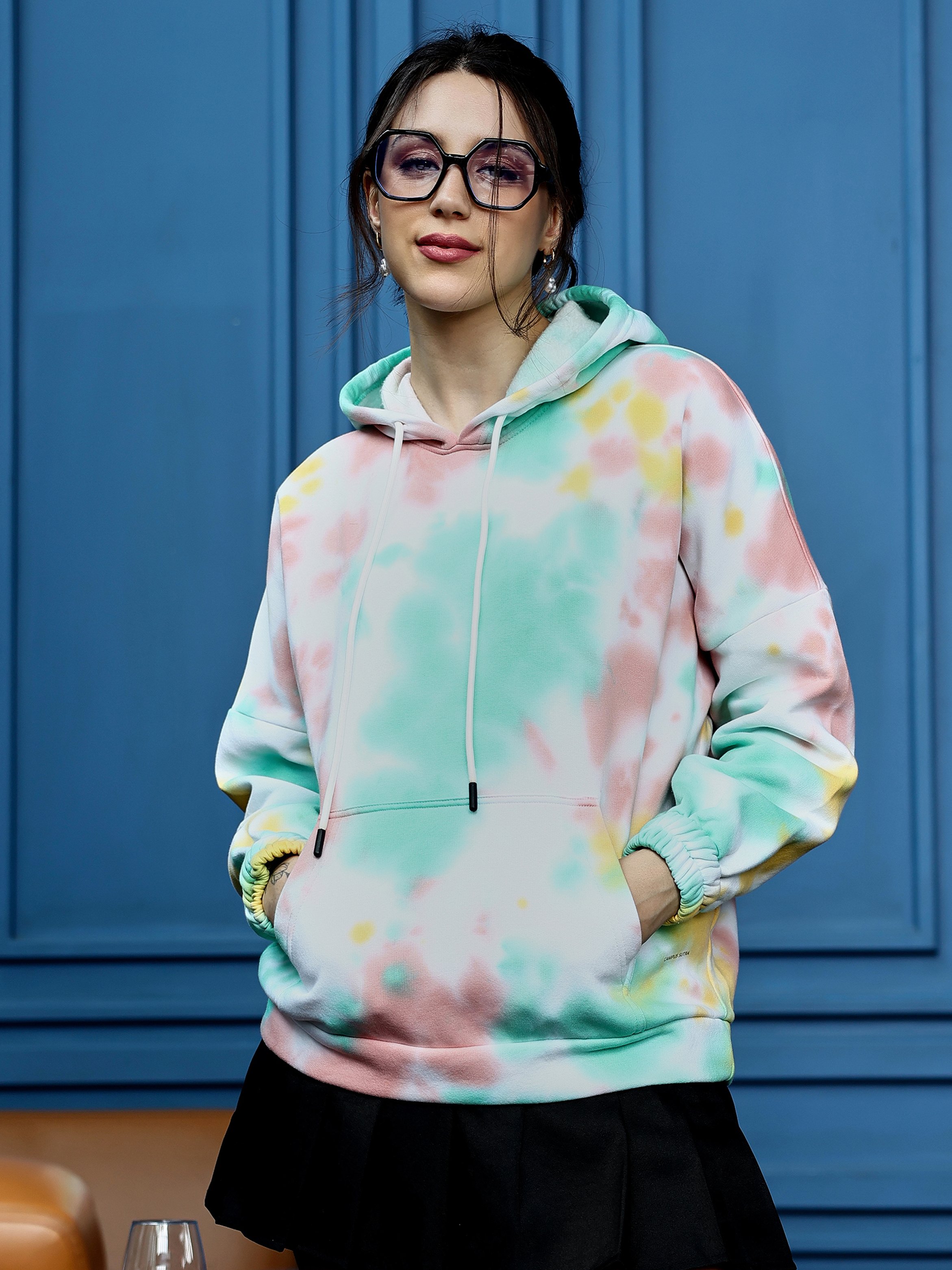 Tie-Dye Print Oversized Pullover Hoodie