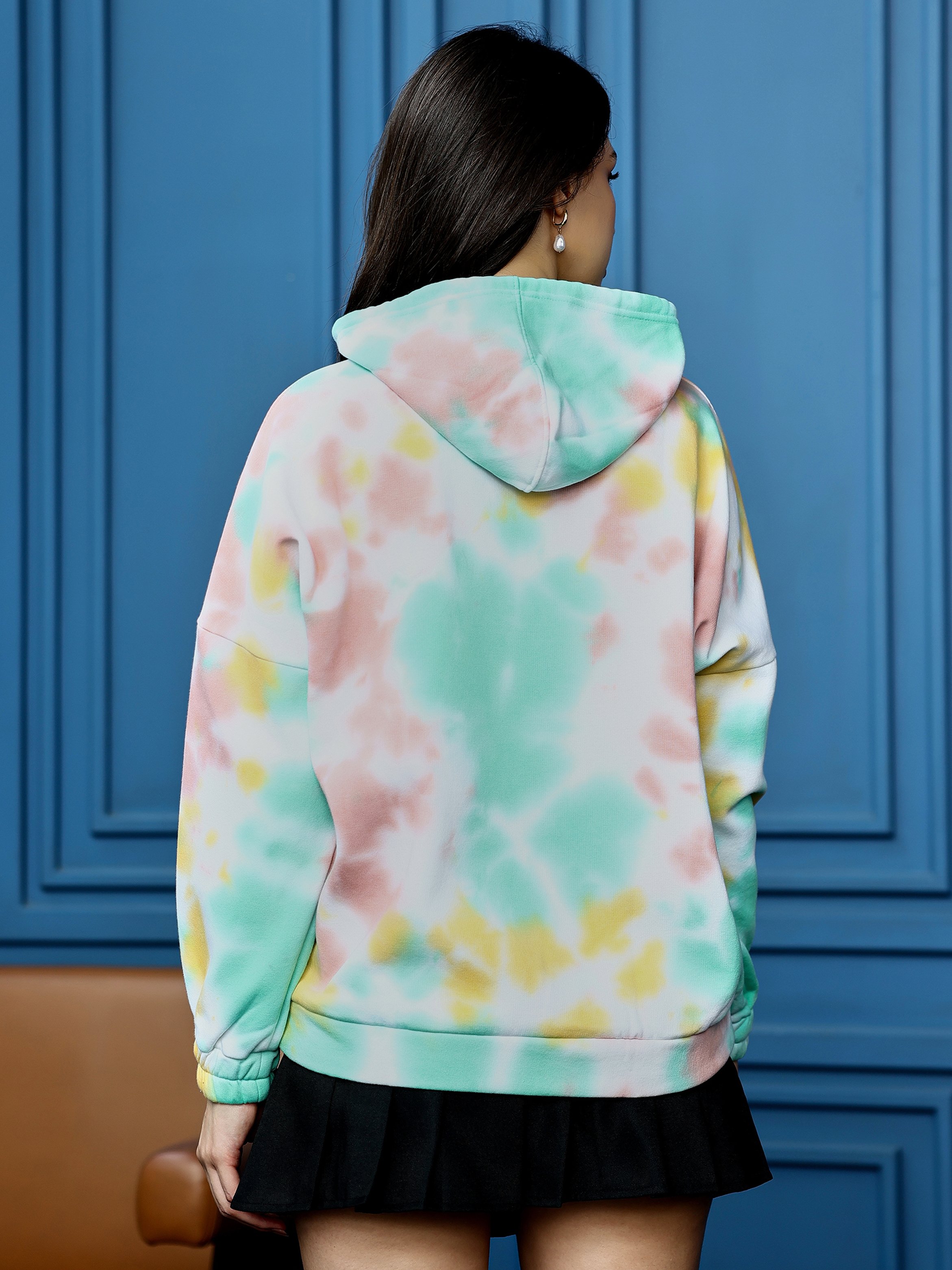Tie-Dye Print Oversized Pullover Hoodie