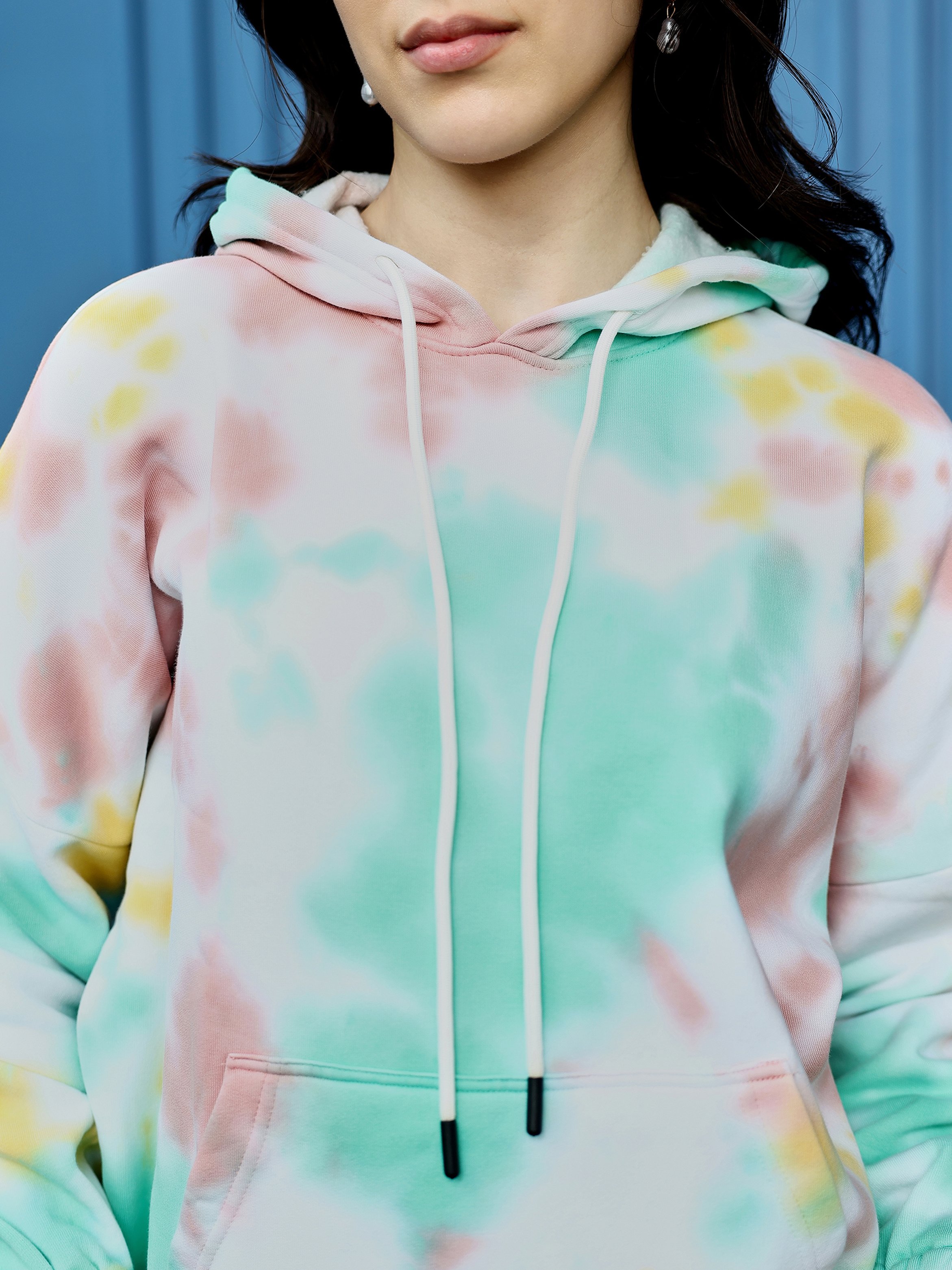Tie-Dye Print Oversized Pullover Hoodie