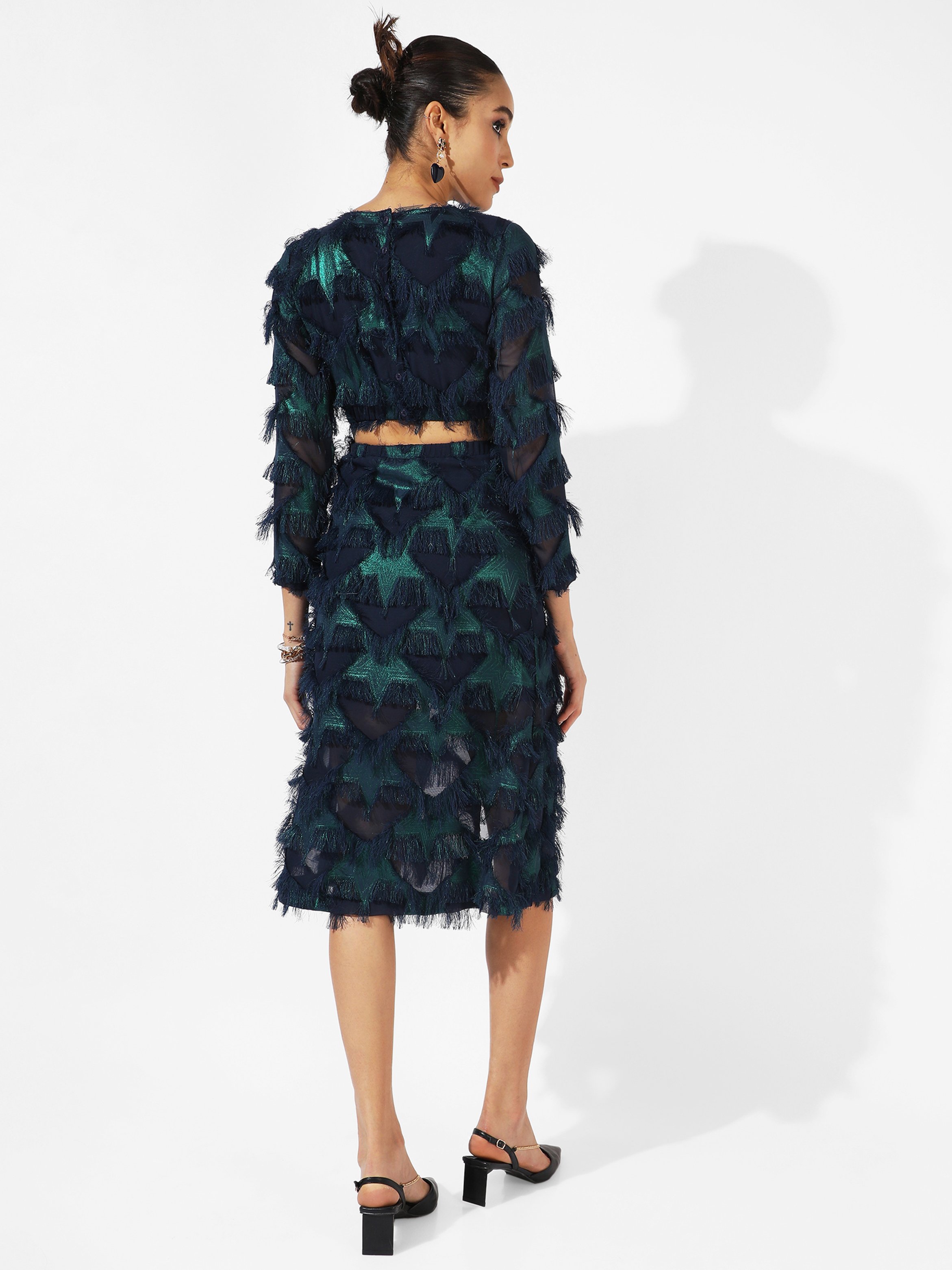 Fringe Sheath Midi Dress