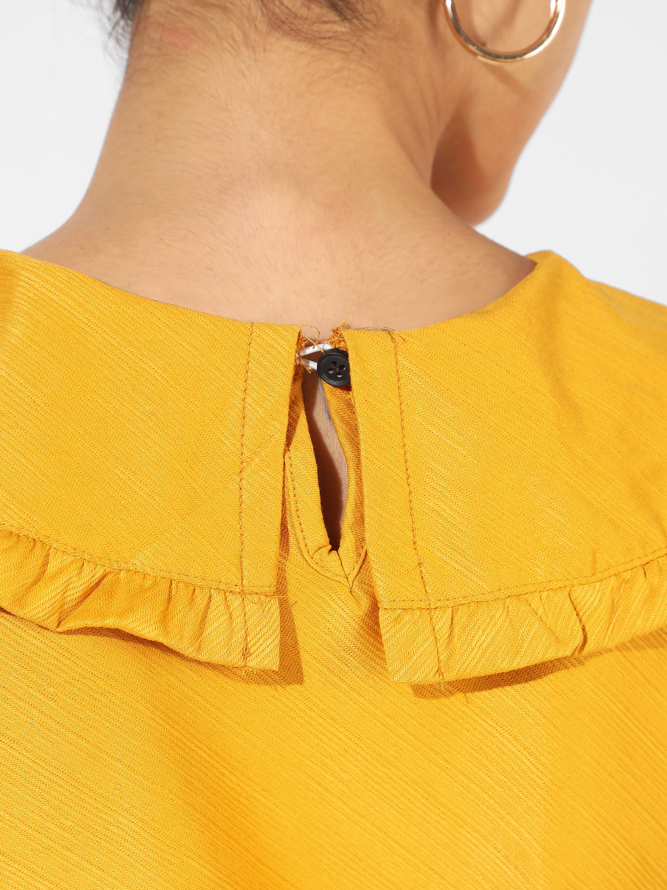Mustard Solid Peter-Pan Collar Top