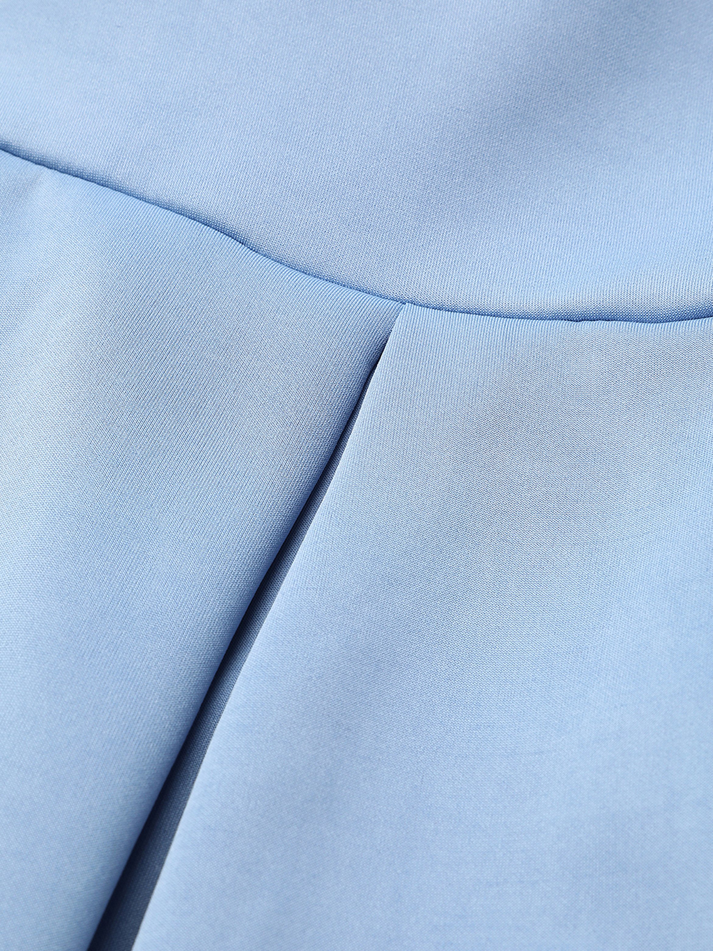 Sky Blue One-Shoulder Ruffle Knee Length Dress