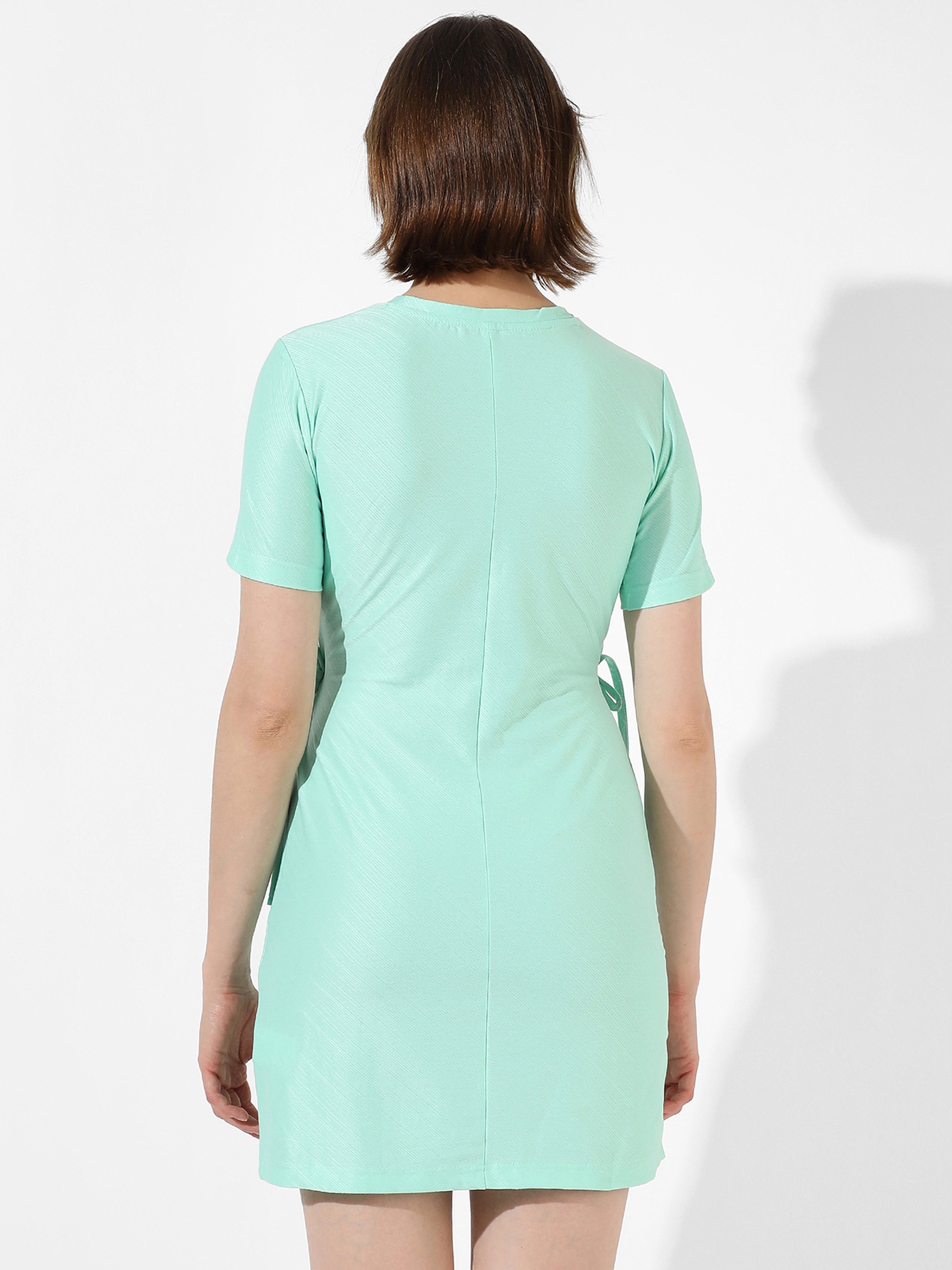 Sea Green Cut-Out Knit Mini Dress
