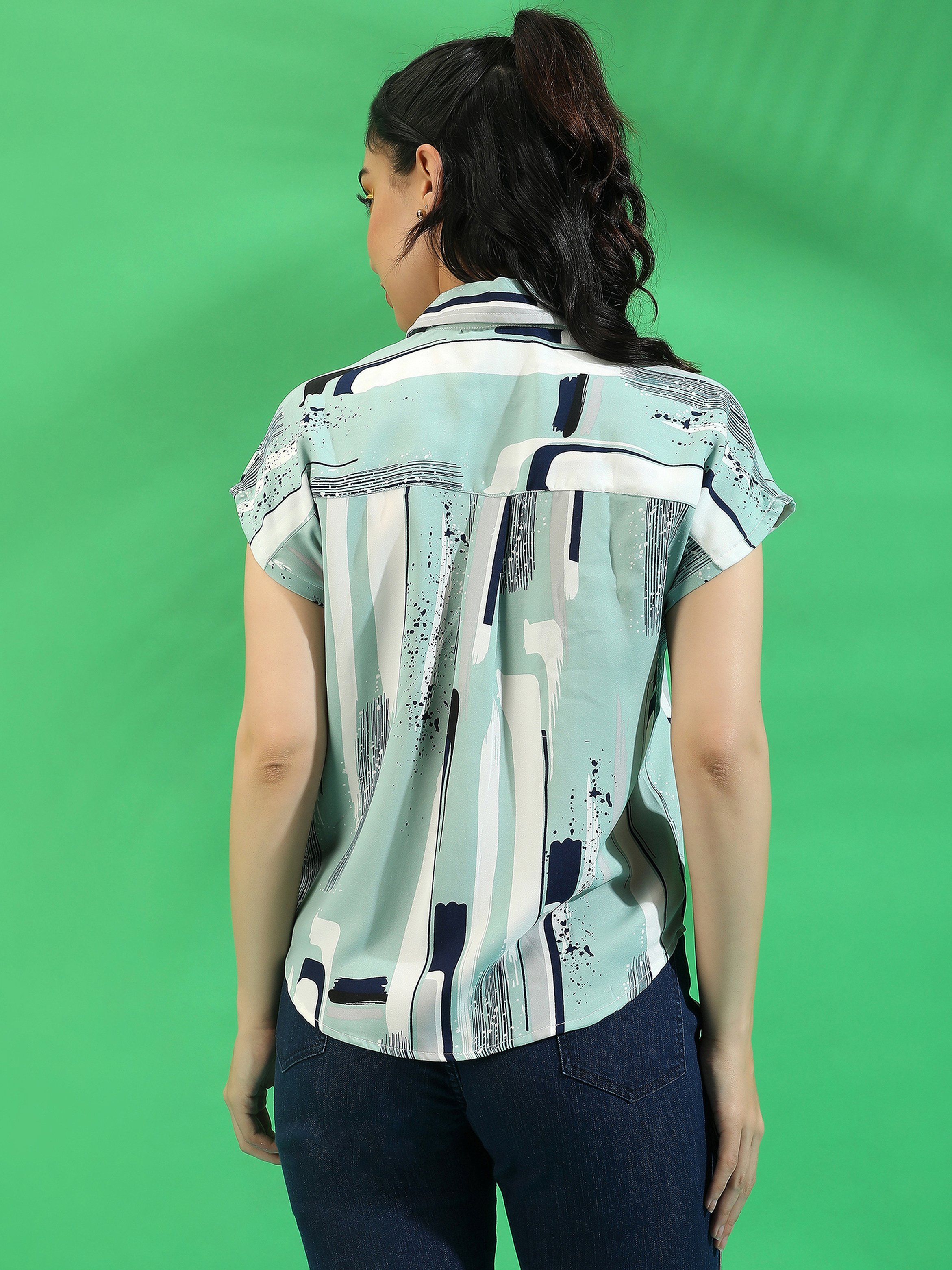 Mint Green Printed Shirt