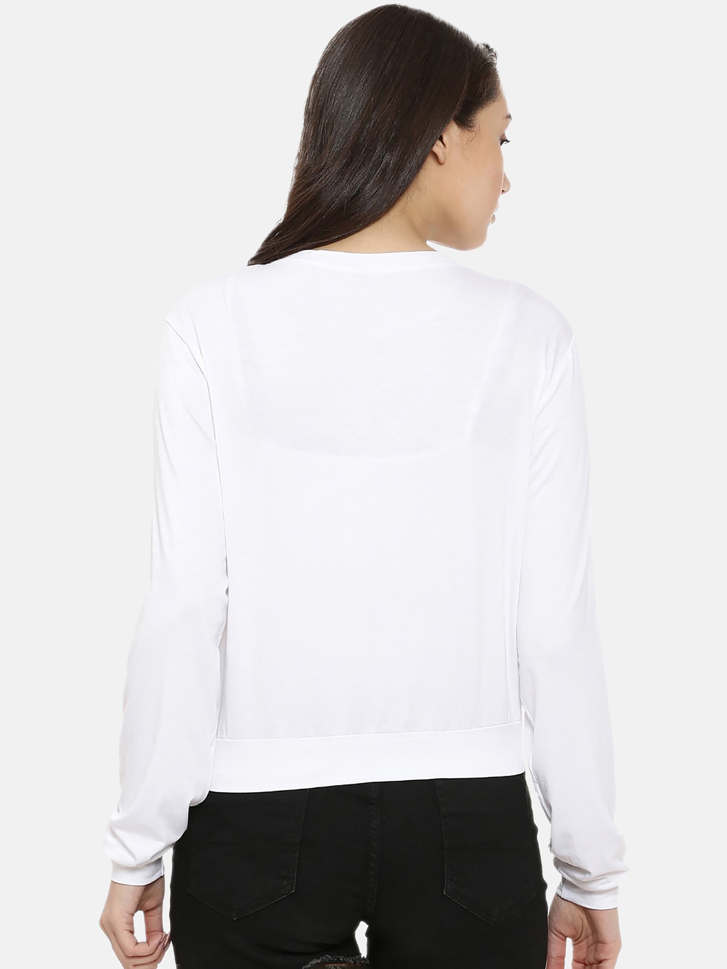 Chalk White Striped Crop Top