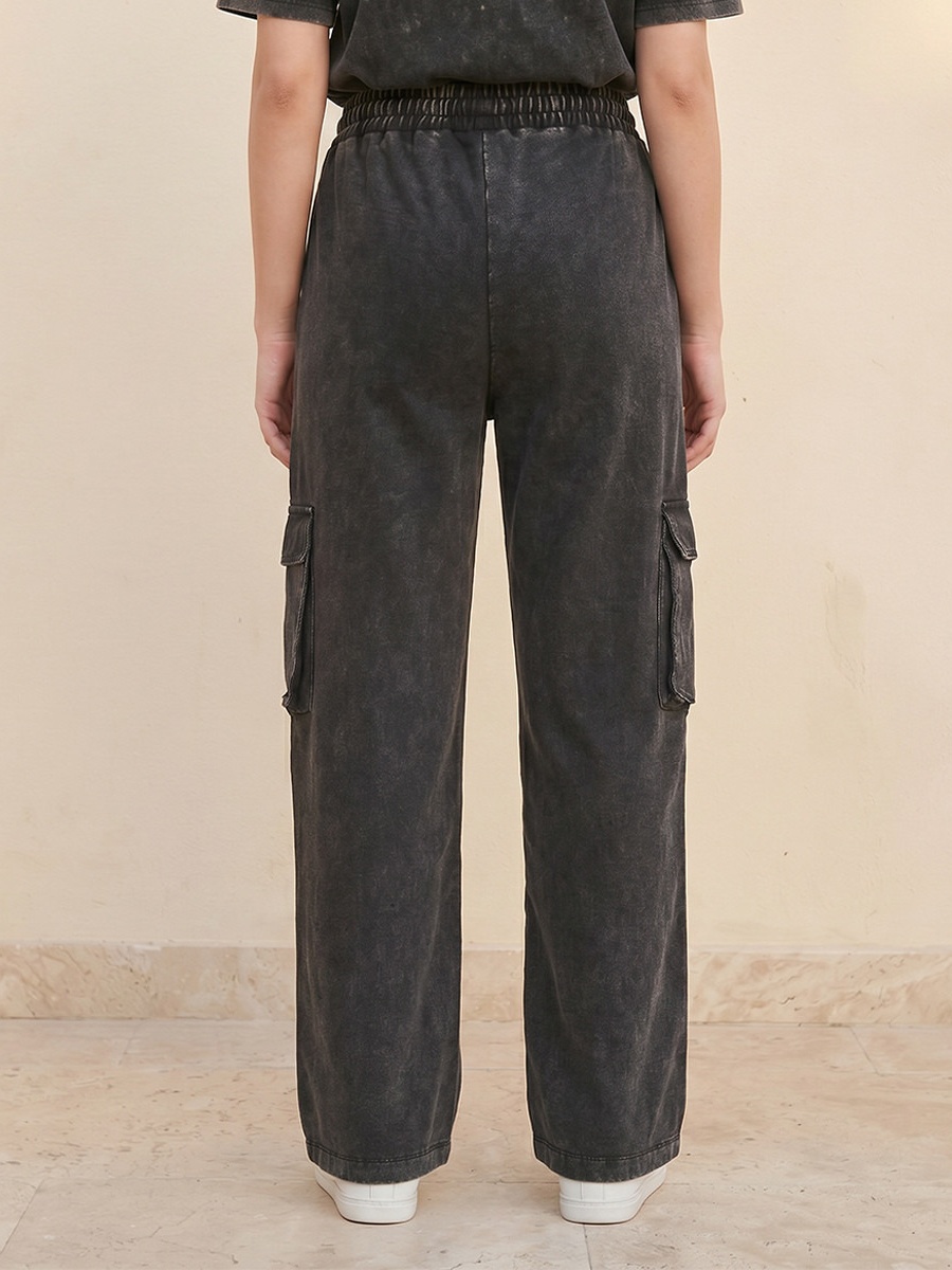 Garfield Acid Wash Regular Fit Cotton Cargo Pants