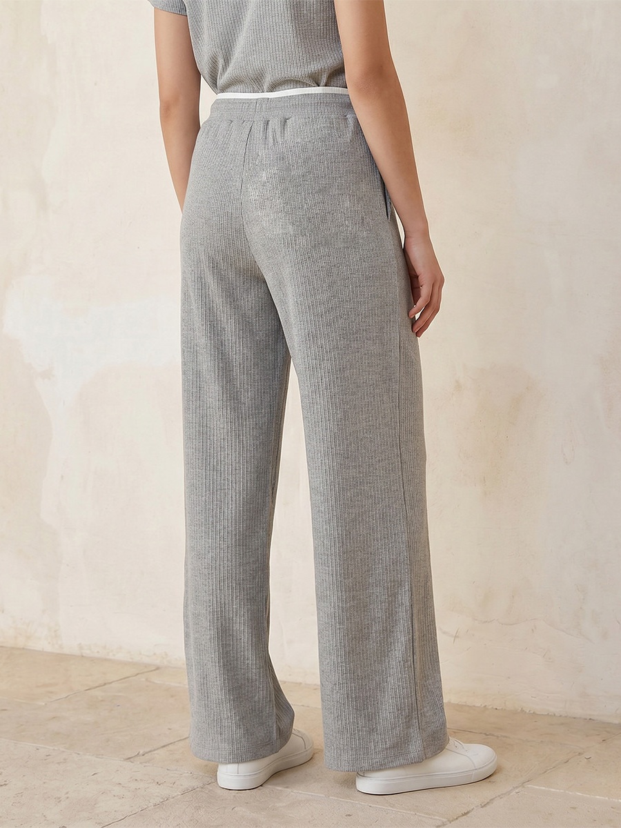 Mid-Rise Pants with Drawstring Closure