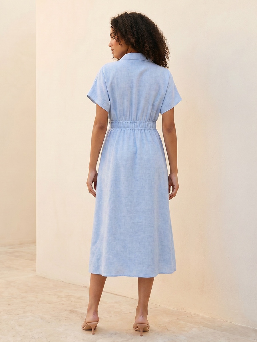 Shirt Dress with Buckled Belt