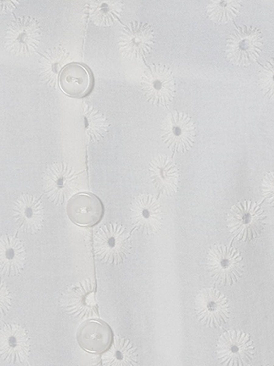 Cotton Schiffli Embroidered Shirt Dress