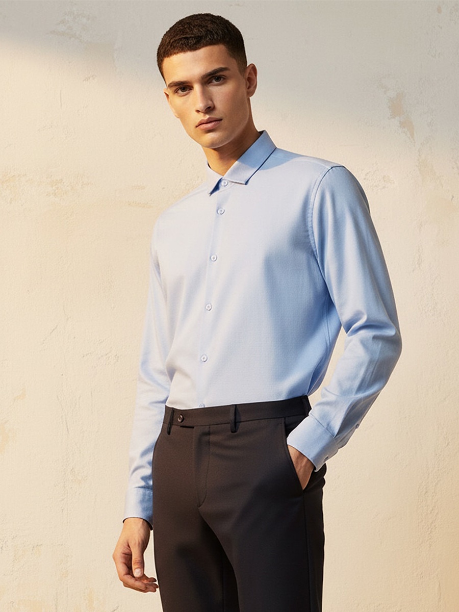 Regular Fit Collared Long Sleeves Shirt